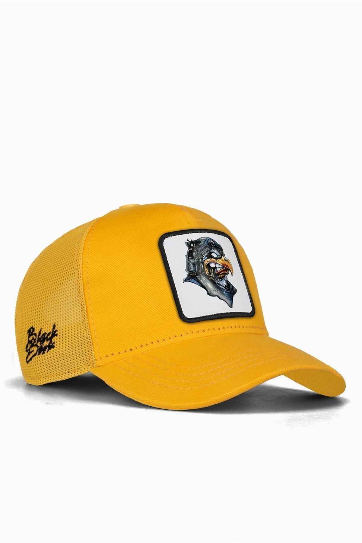 Gorra trucker infantil amarilla con logo de águila