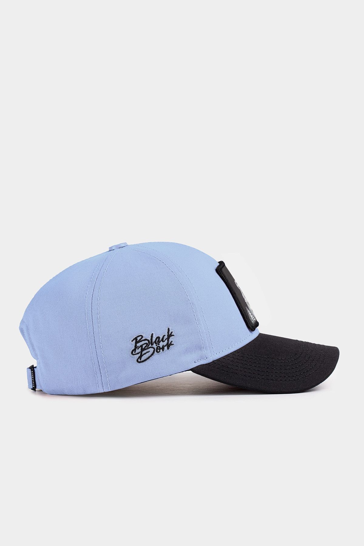 Gorra de beisbol negre-blau gel Six amb logo de llop