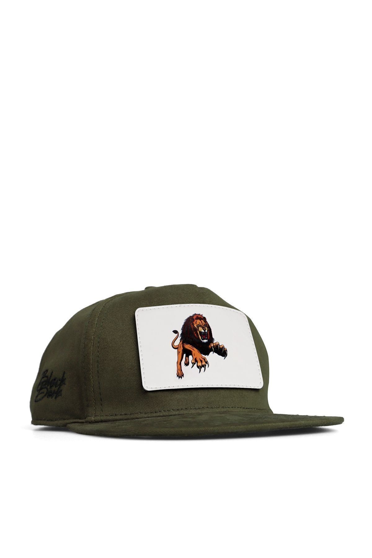 Khaki Hip Hop Kids Cap with Lion Logo