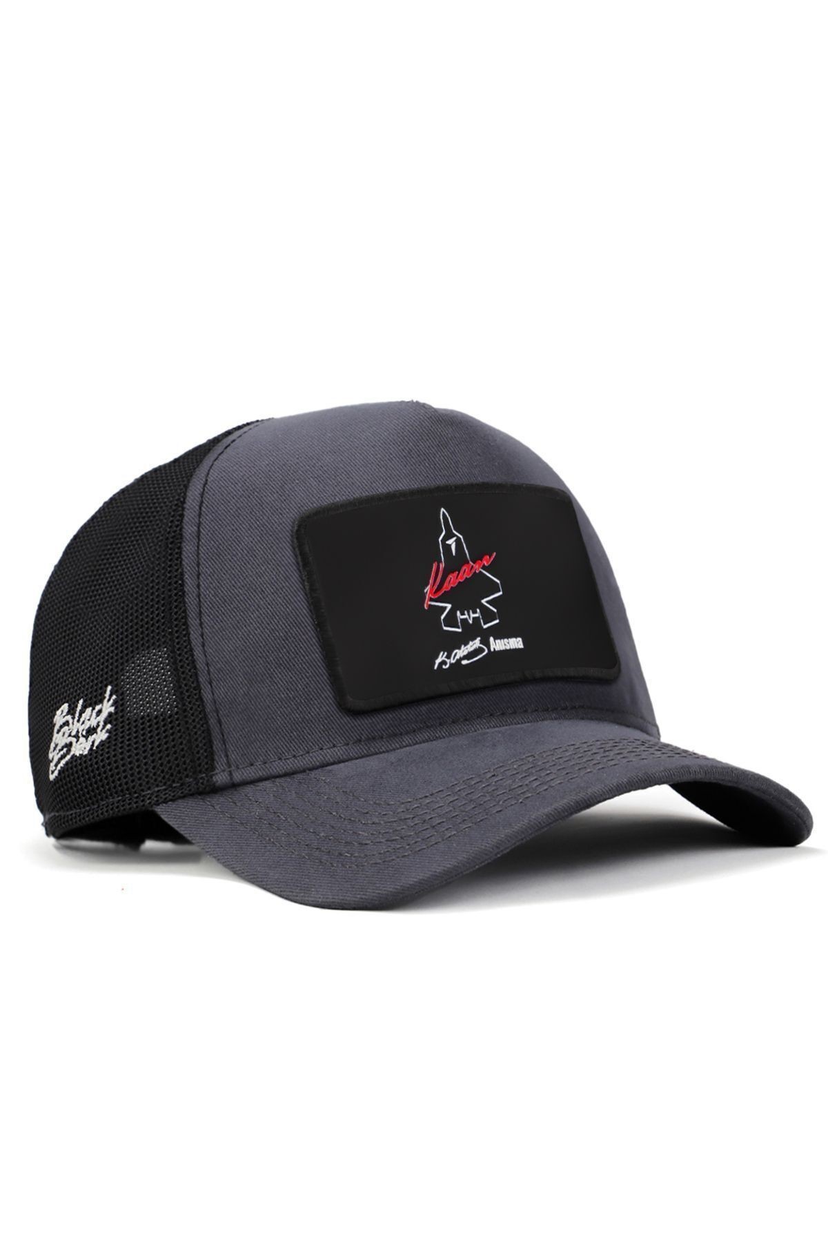 Anthracite-black trucker cap with Saygı license – 2 Kaan