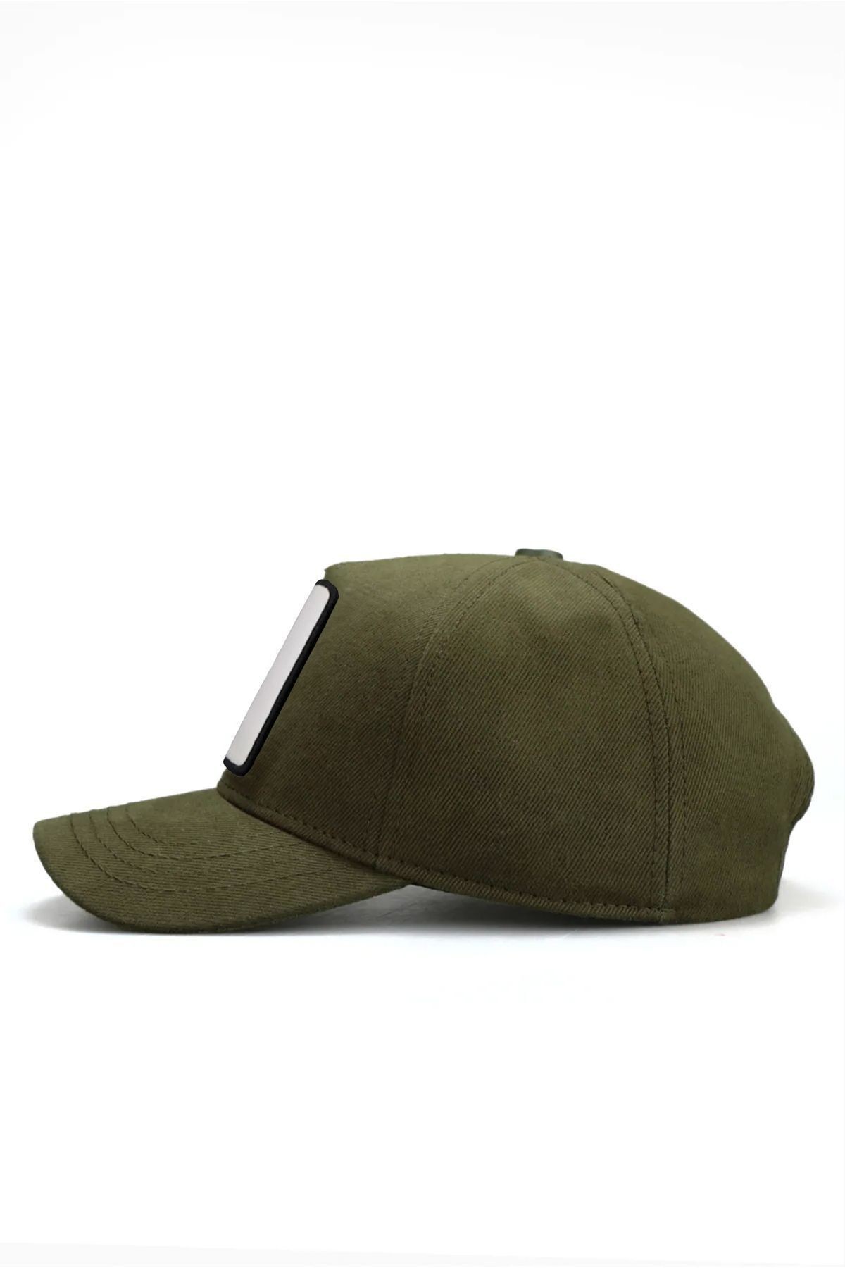 Kids' khaki baseball cap with panda logo