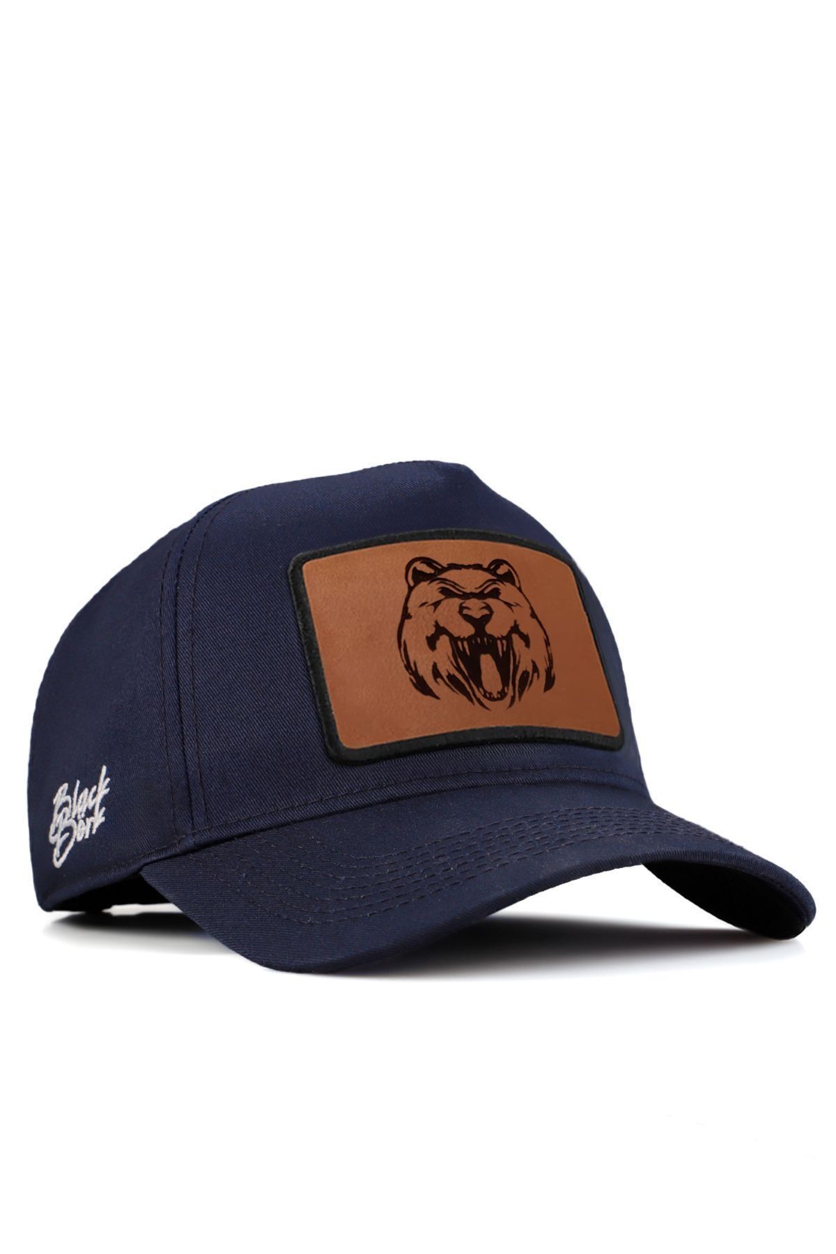 Navy blue baseball cap with bear logo