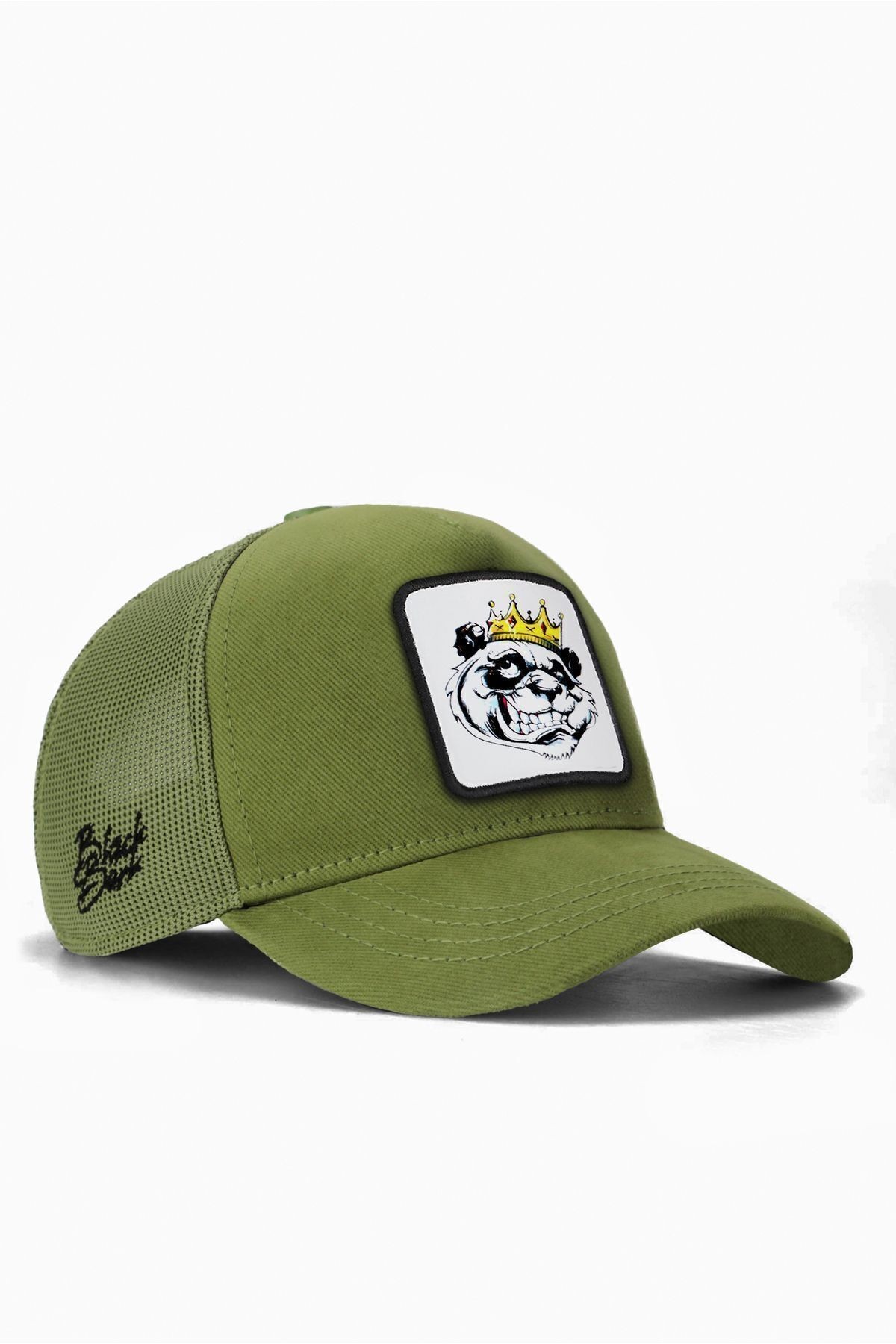 Gorra trucker infantil verde con logo de panda
