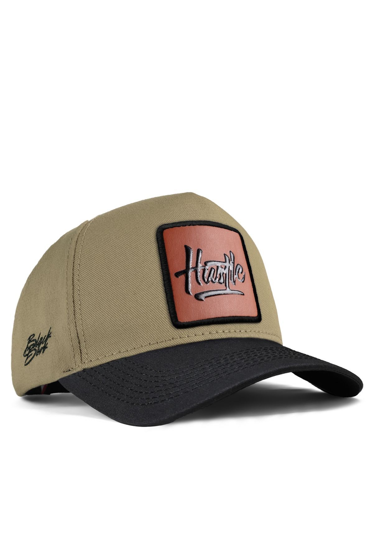 Gorra de beisbol negre-visó amb logo de Hustle
