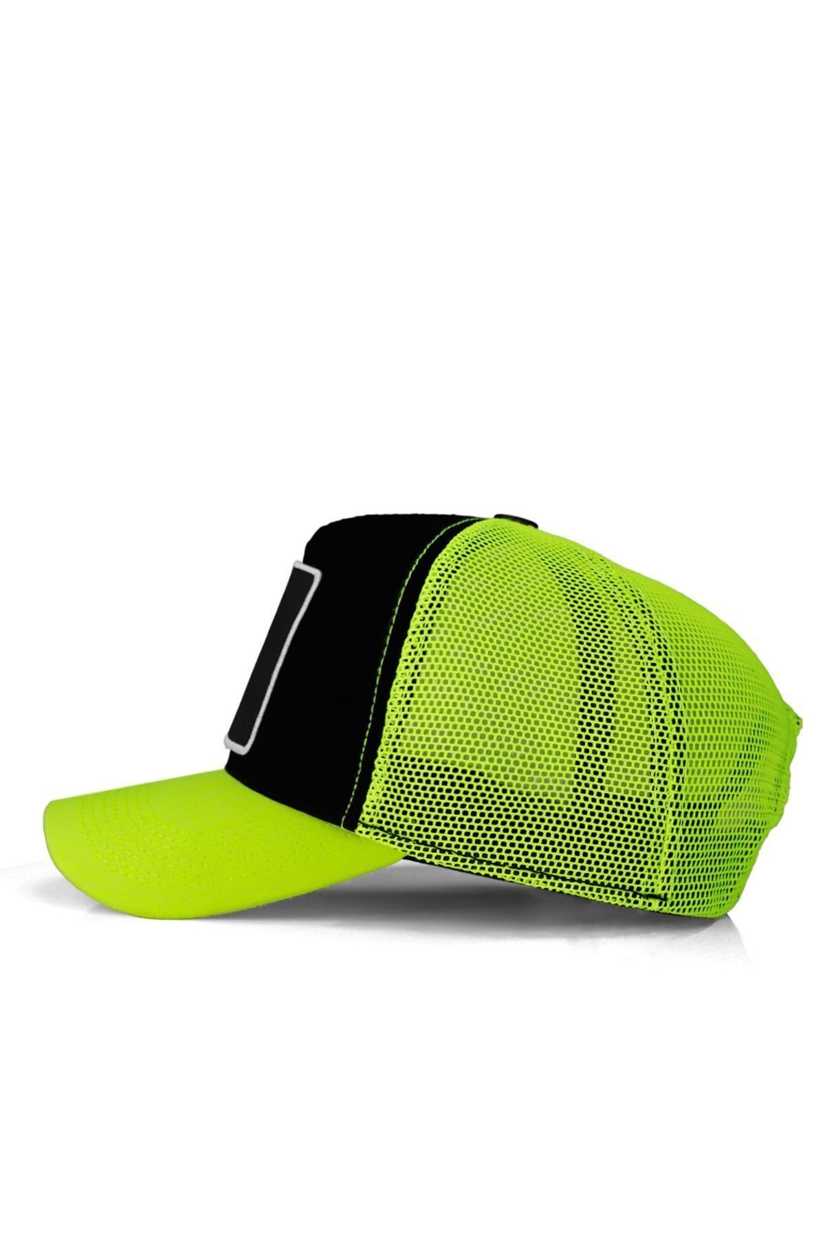 Gorra trucker negre-neó amb logo de Joker