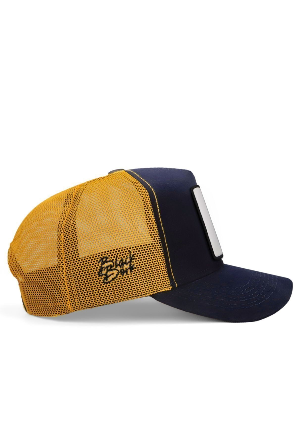 Gorra trucker blau marí-groc amb logo de Limited Edition