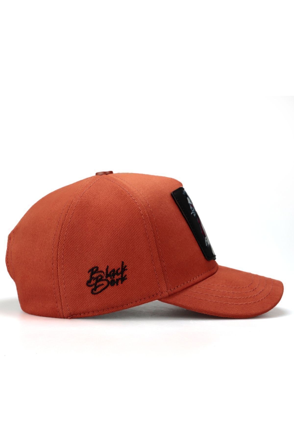 Brick-colored baseball cap for kids with bear logo