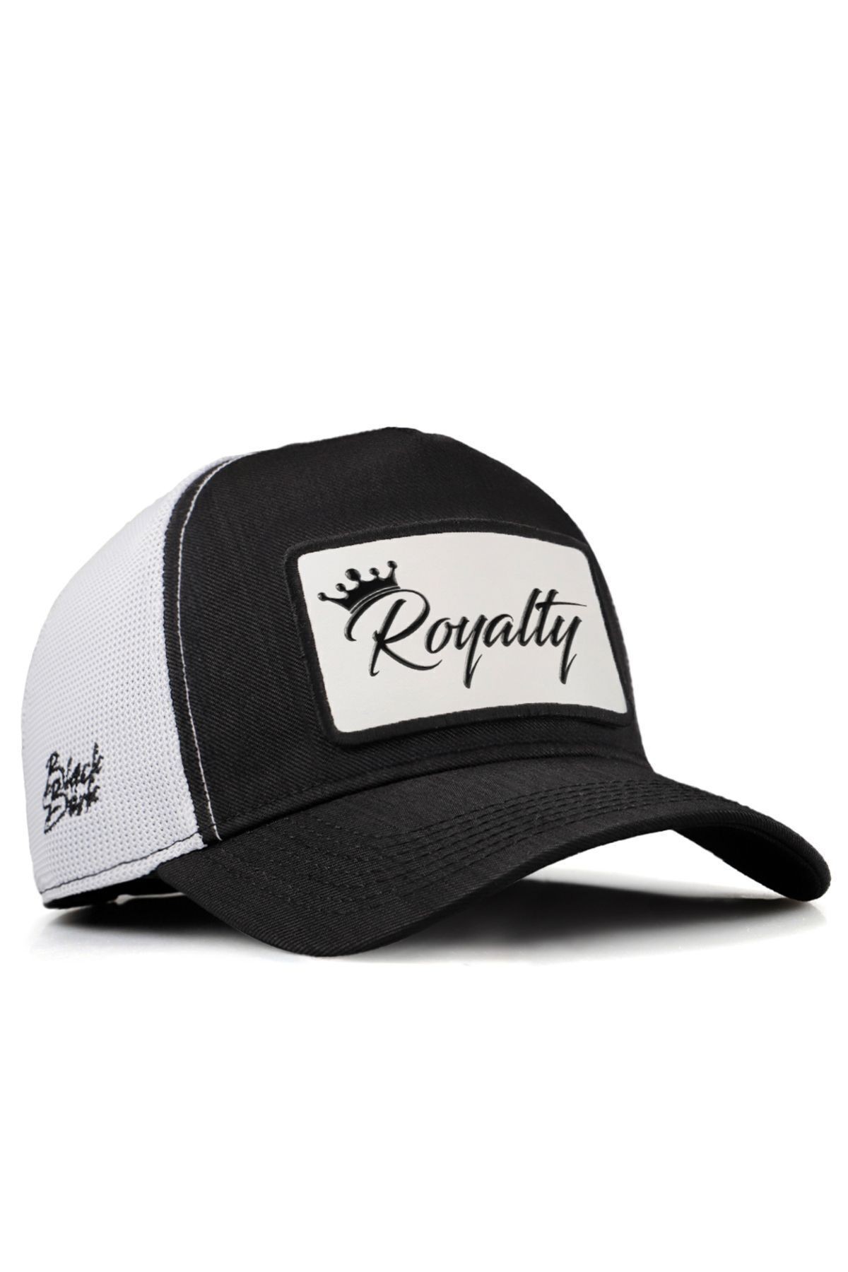 Gorra trucker blanco-negro Cordura con logo de Royalty