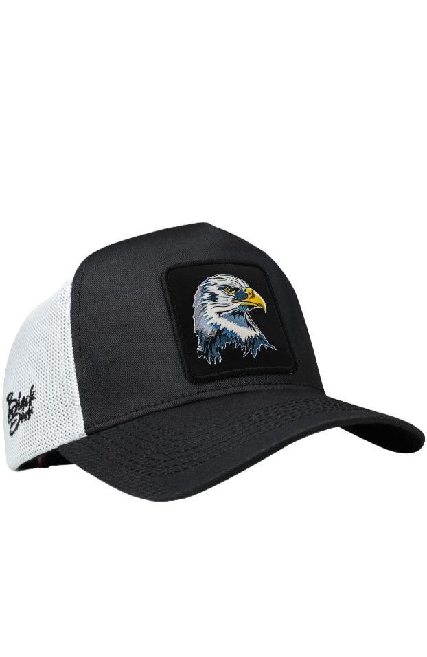 Gorra Trucker Tejido Cordura Blanco y Negro