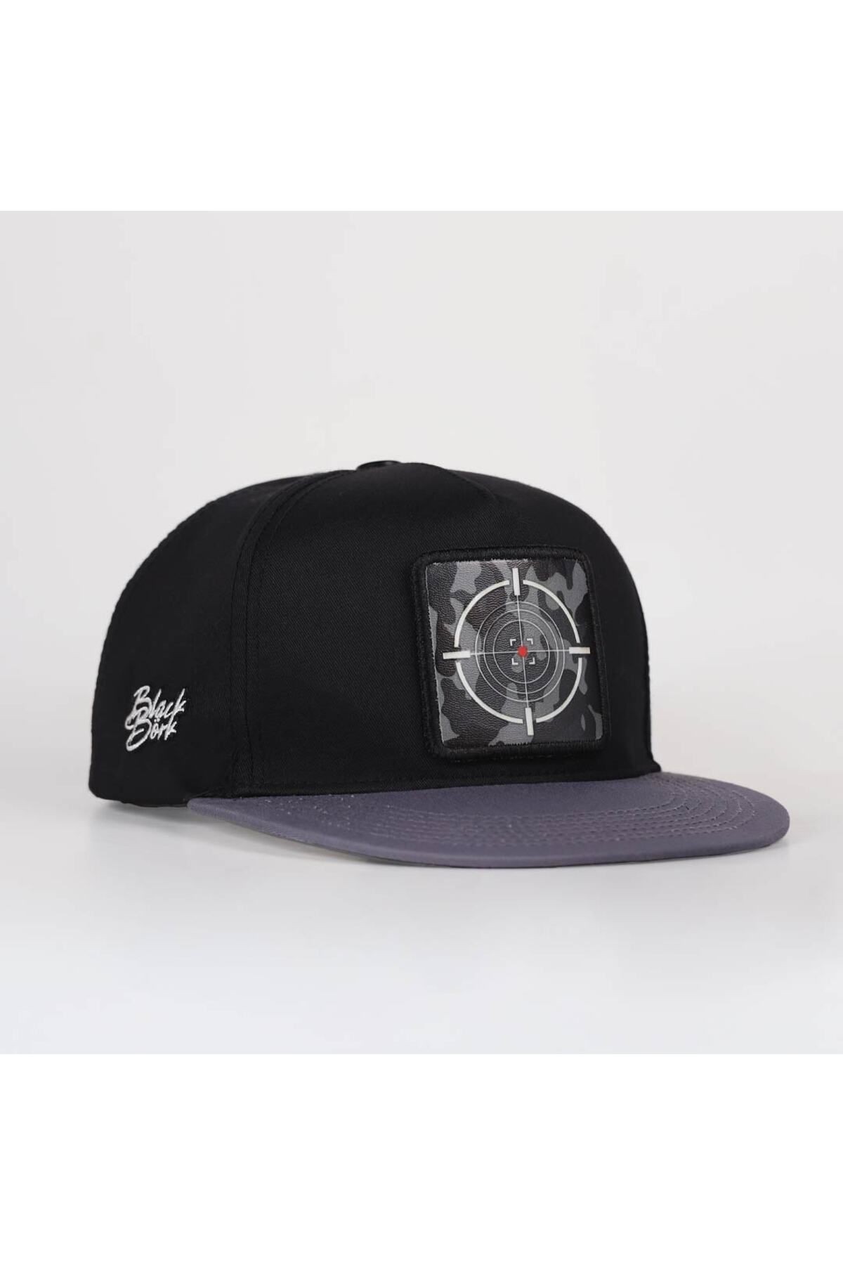 Gorra Hip Hop gris-negra con logo de camuflaje