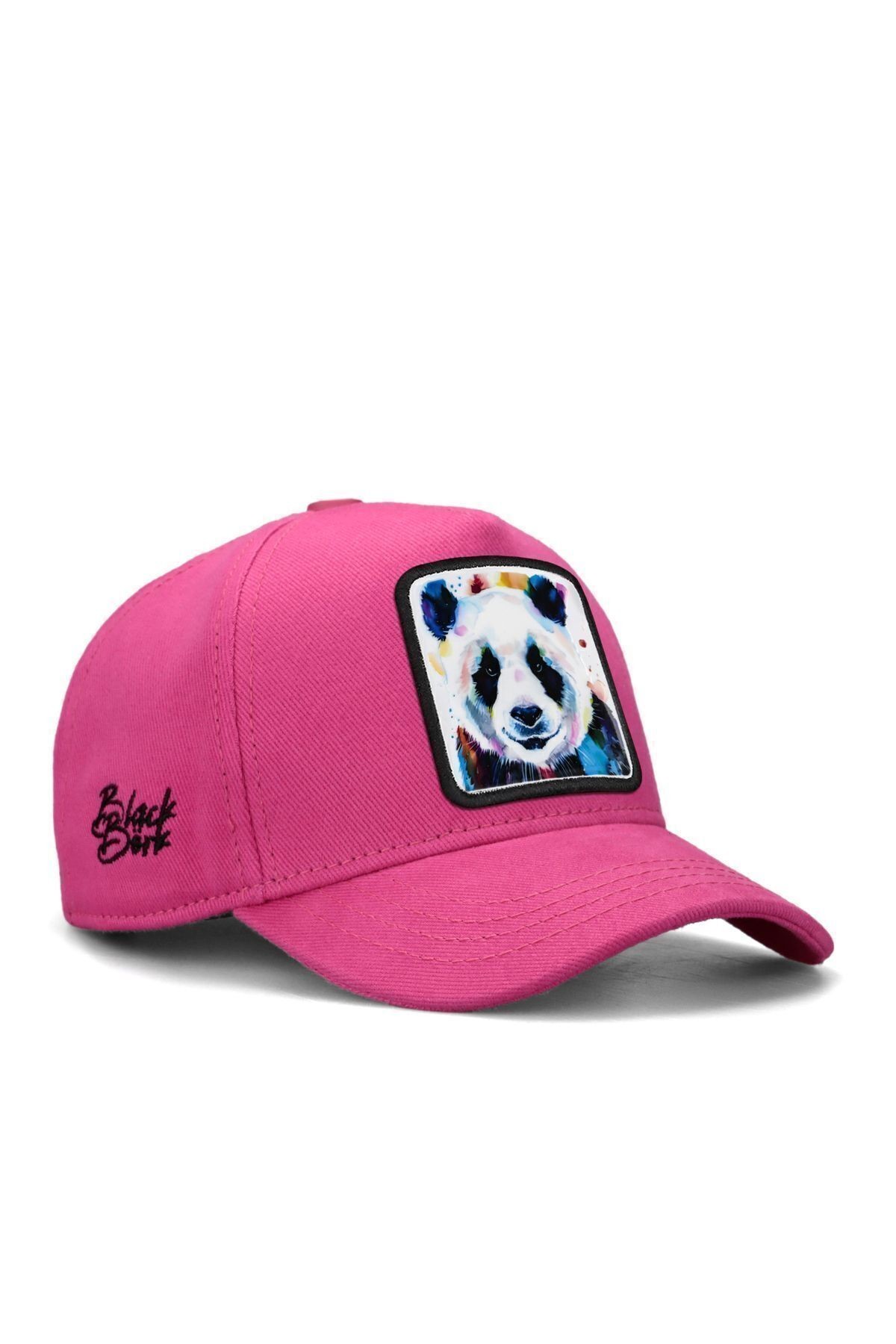 Pink children's baseball cap with panda logo