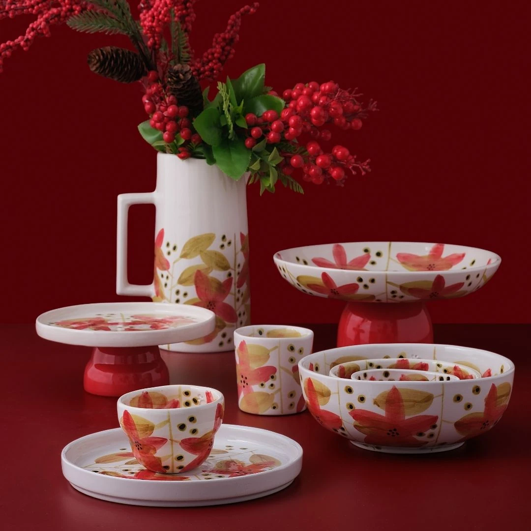 Floral Ayaklı Servis Tabağı