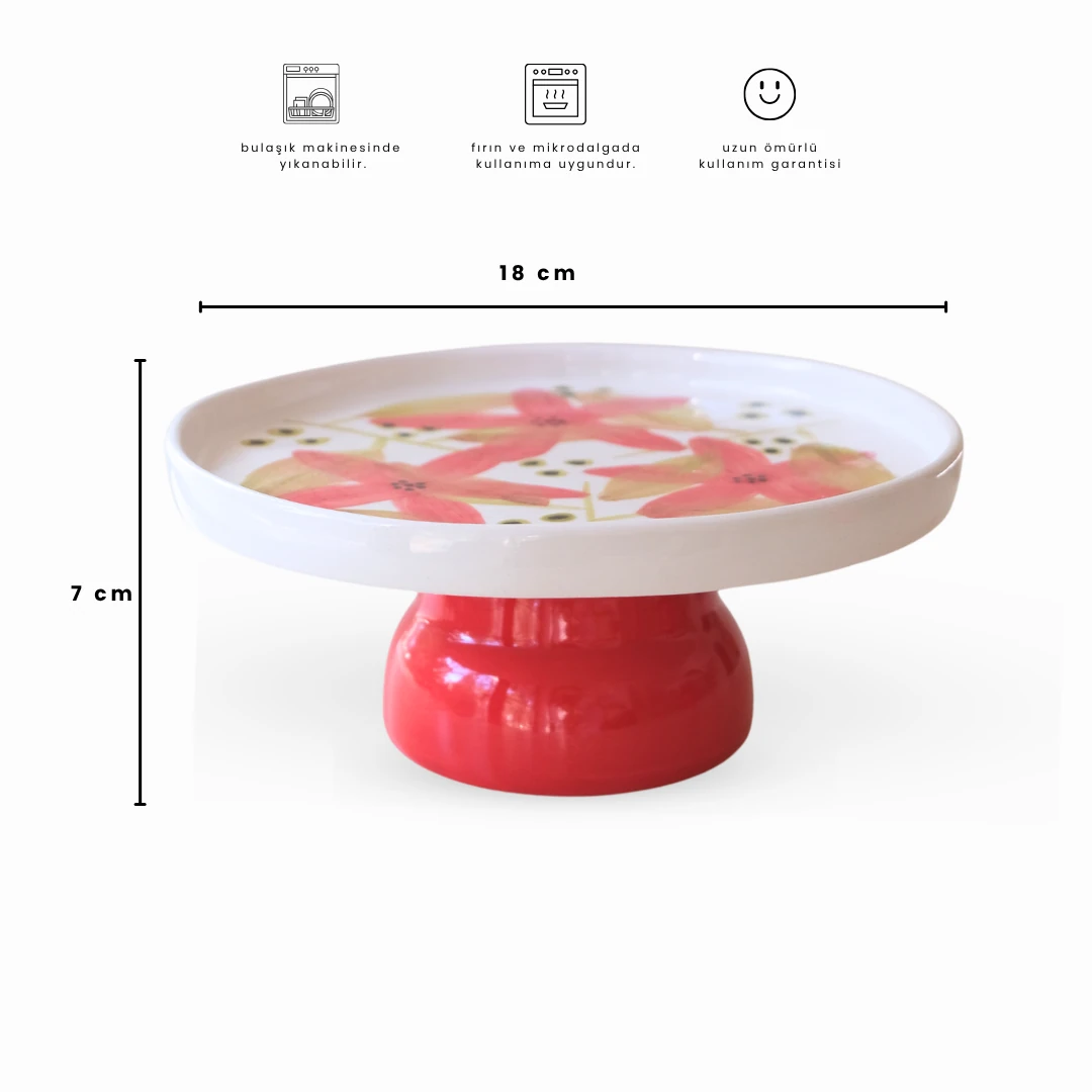 Floral Ayaklı Servis Tabağı