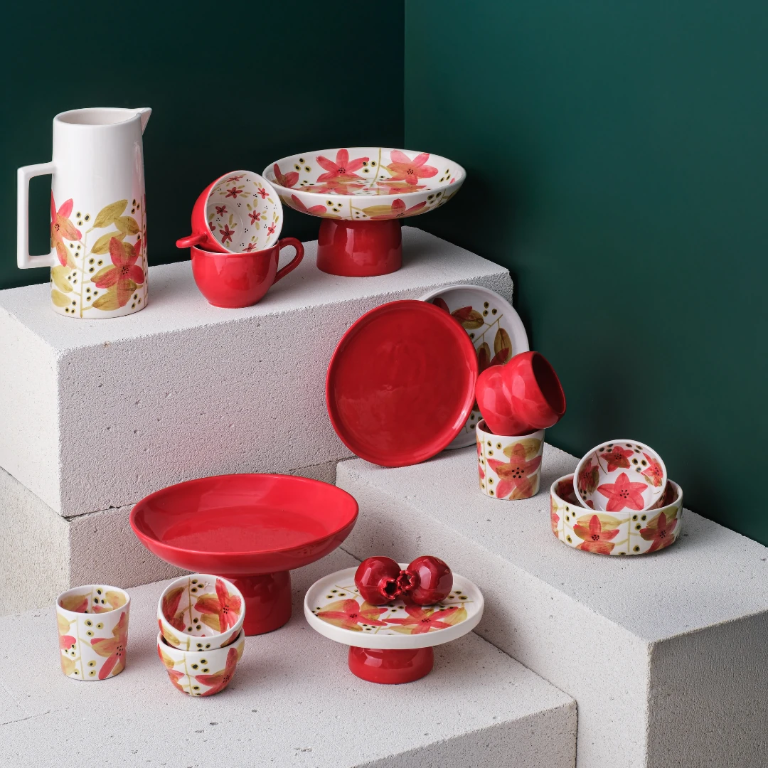 Floral Ayaklı Servis Tabağı