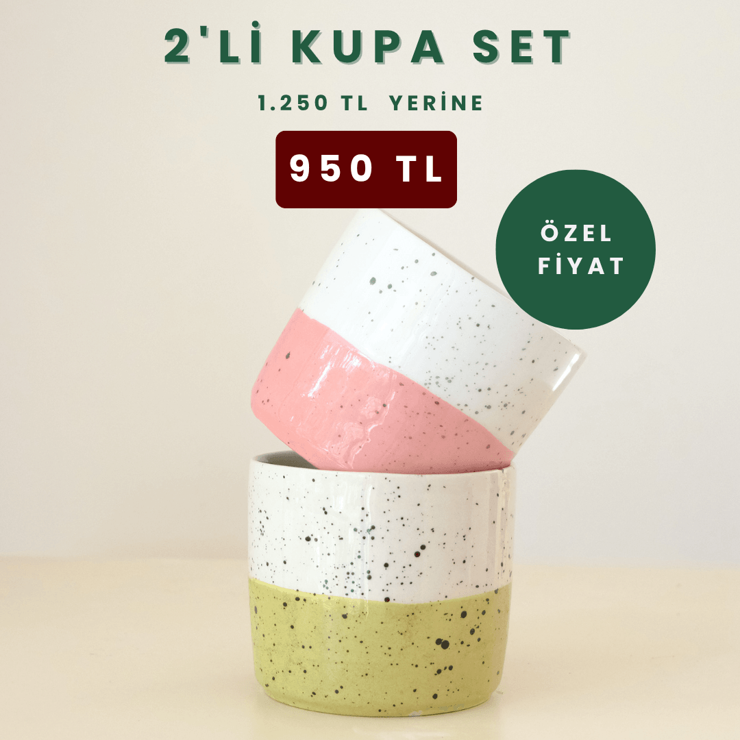2'li Kumlu Büyük Kupa Set