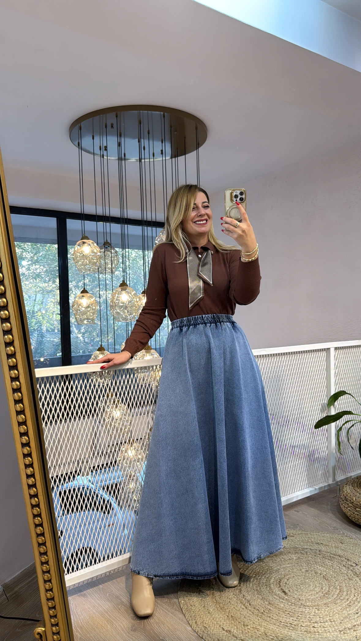 FULAR YAKA ACI KAHVE TRİKO