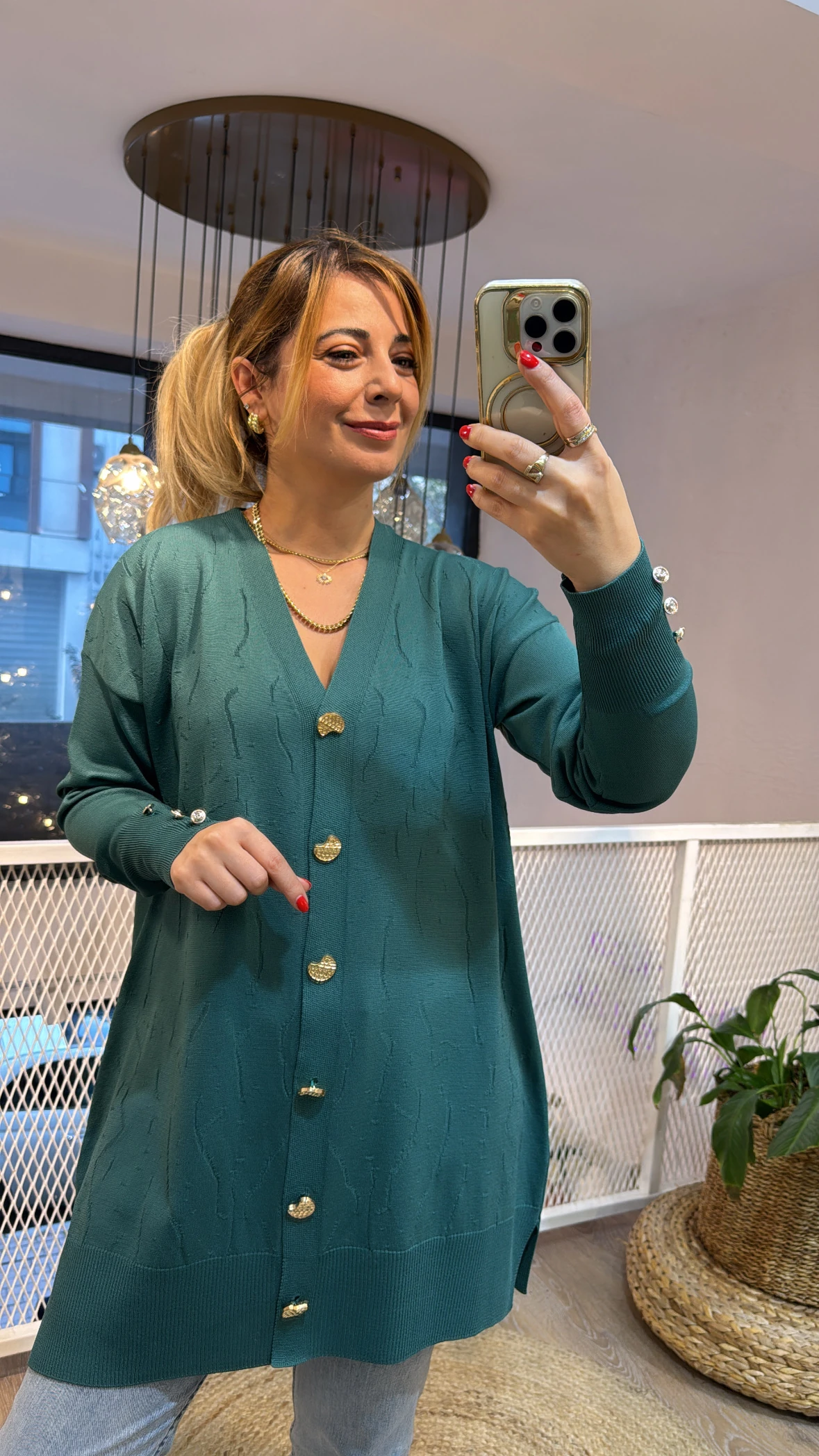 PETROL YEŞİLİ MERSERİZE HIRKA 4768