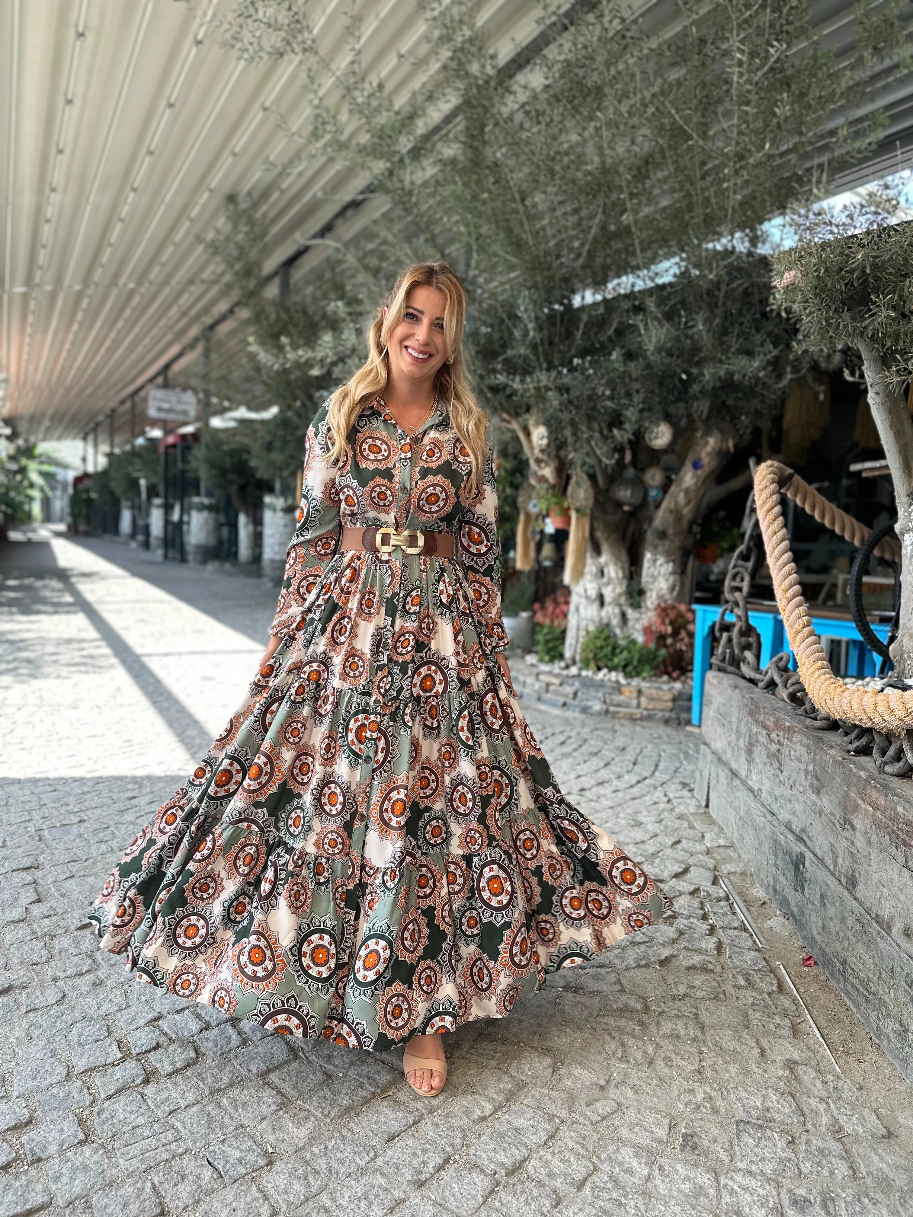 MANDALA DESEN GÖMLEK ELBİSE 