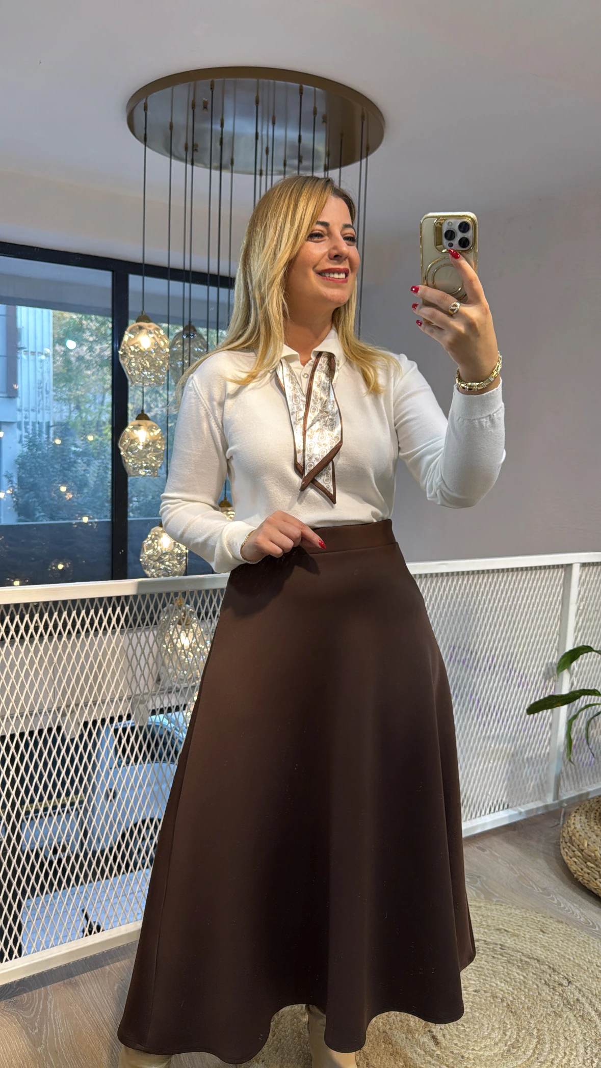 FULAR YAKA KREM TRİKO