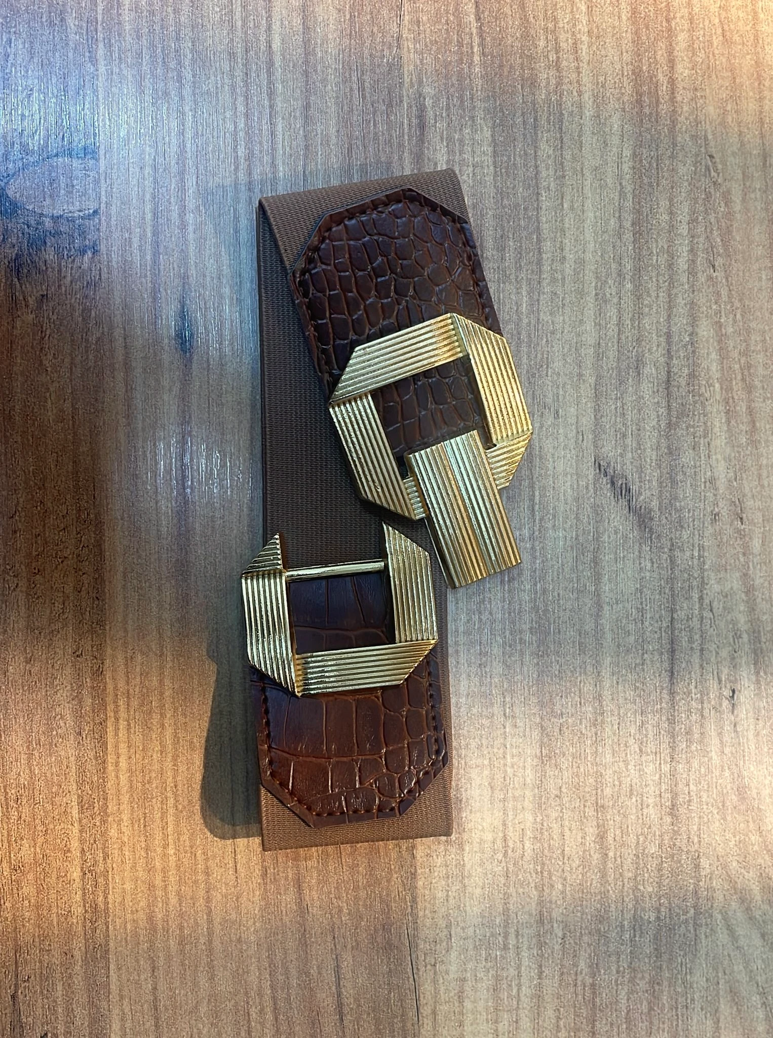 KAHVE LASTİKLİ KEMER 