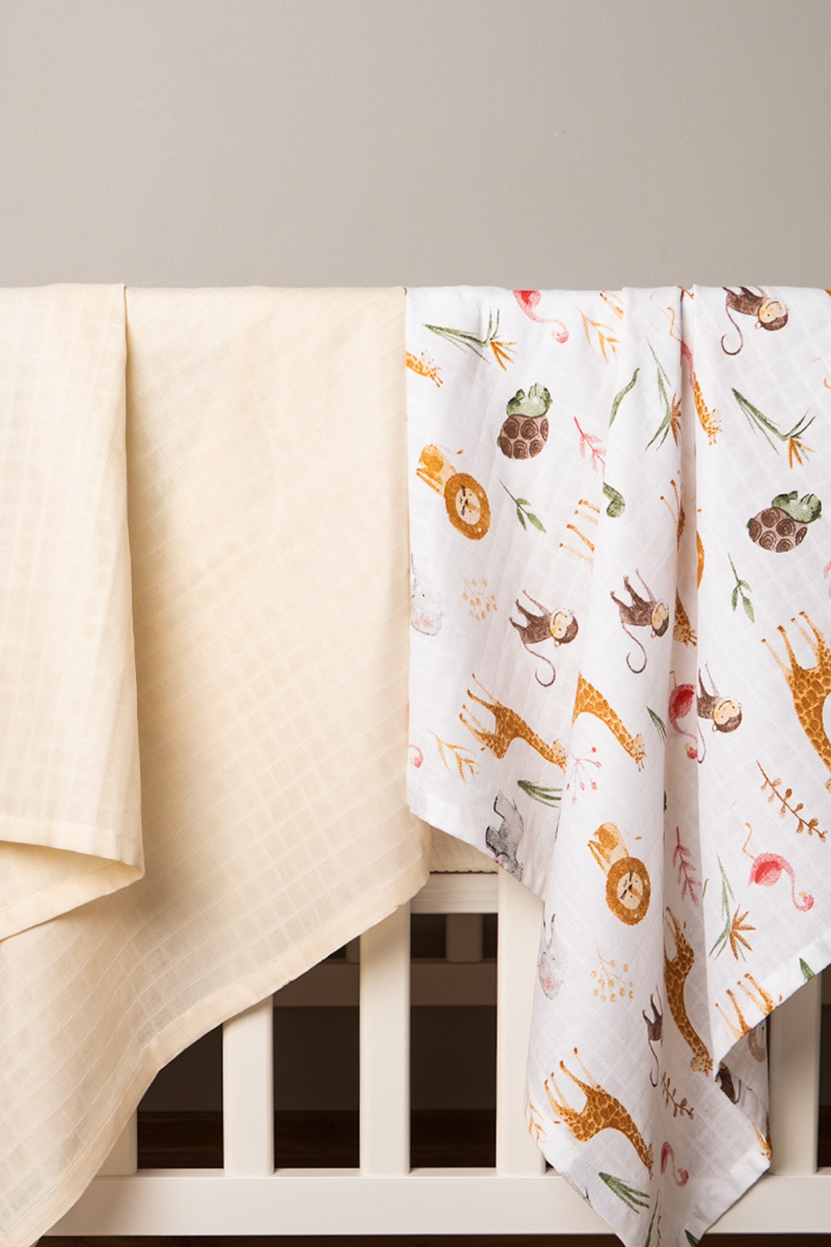 BABYNENA Çok Amaçlı Müslin Örtü & Battaniye Müslin Kundak 2'li Set %100 Pamuk 80x80 Cm