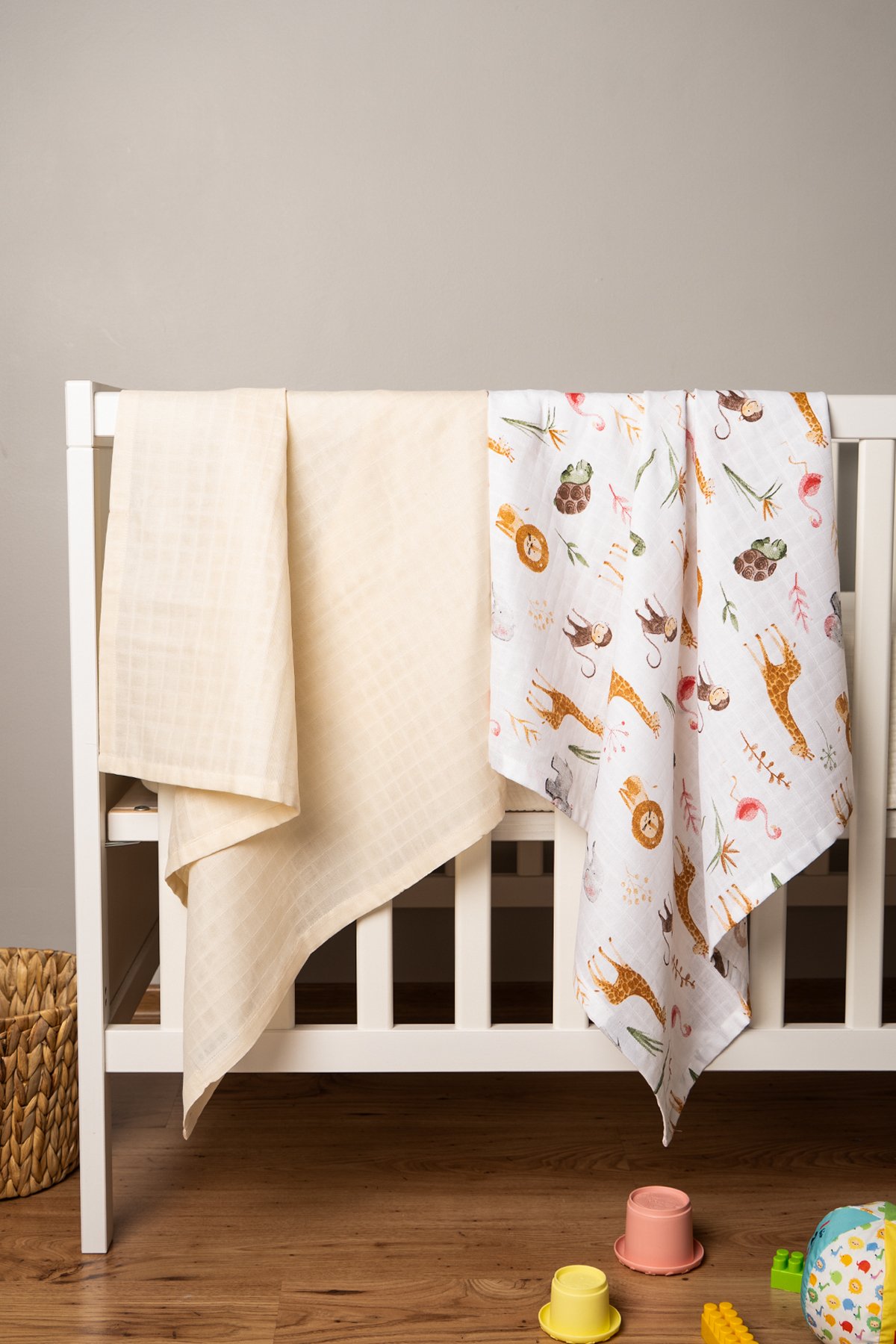 BABYNENA Çok Amaçlı Müslin Örtü & Battaniye Müslin Kundak 2'li Set %100 Pamuk 80x80 Cm