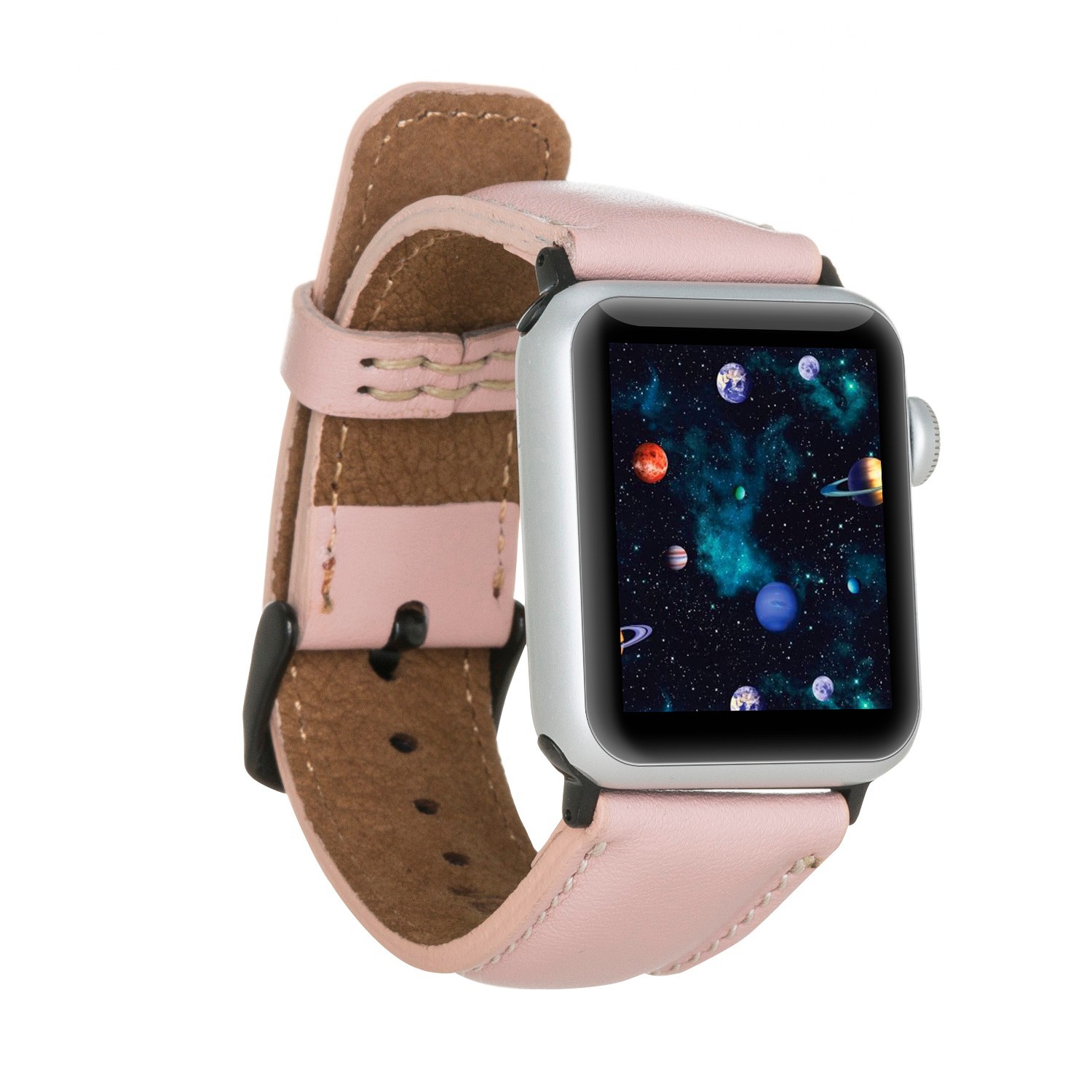 Apple Watch Uyumlu Deri Kordon 38-40-41mm NU2-SM3 Siyah