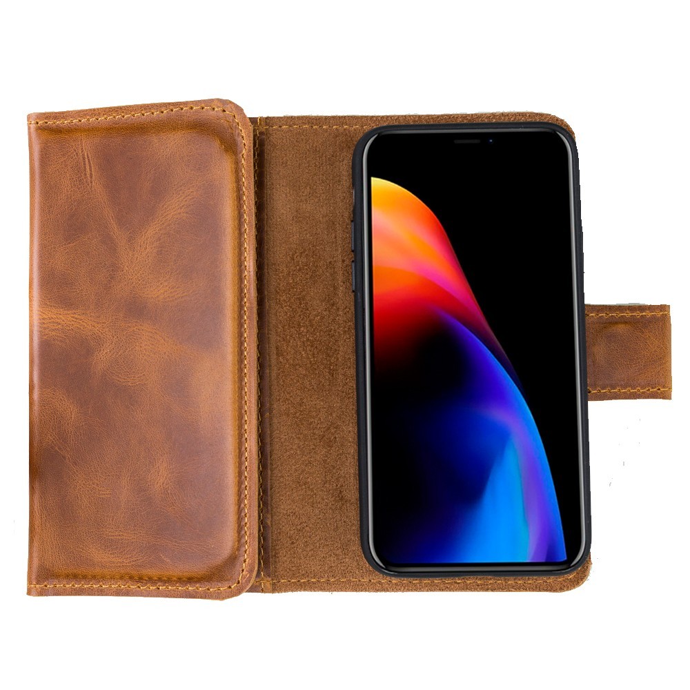 Apple iPhone XR Uyumlu Deri Cüzdanlı Kılıf Santa Taba