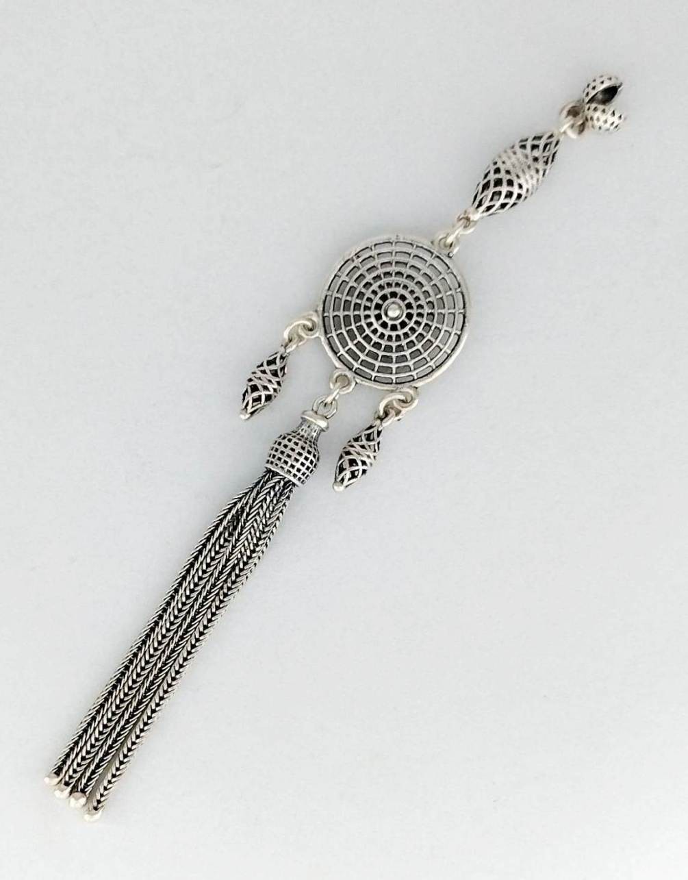 Sancak Model 925 Ayar Gümüş Tesbih Püskülü 10,5 cm