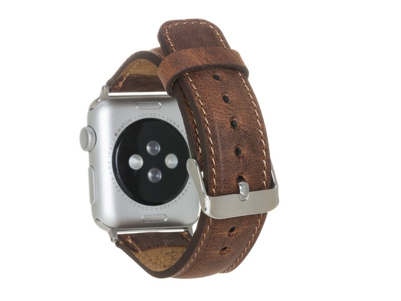 Apple Watch Uyumlu Deri Kordon 42-44-45mm G2 Kahverengi