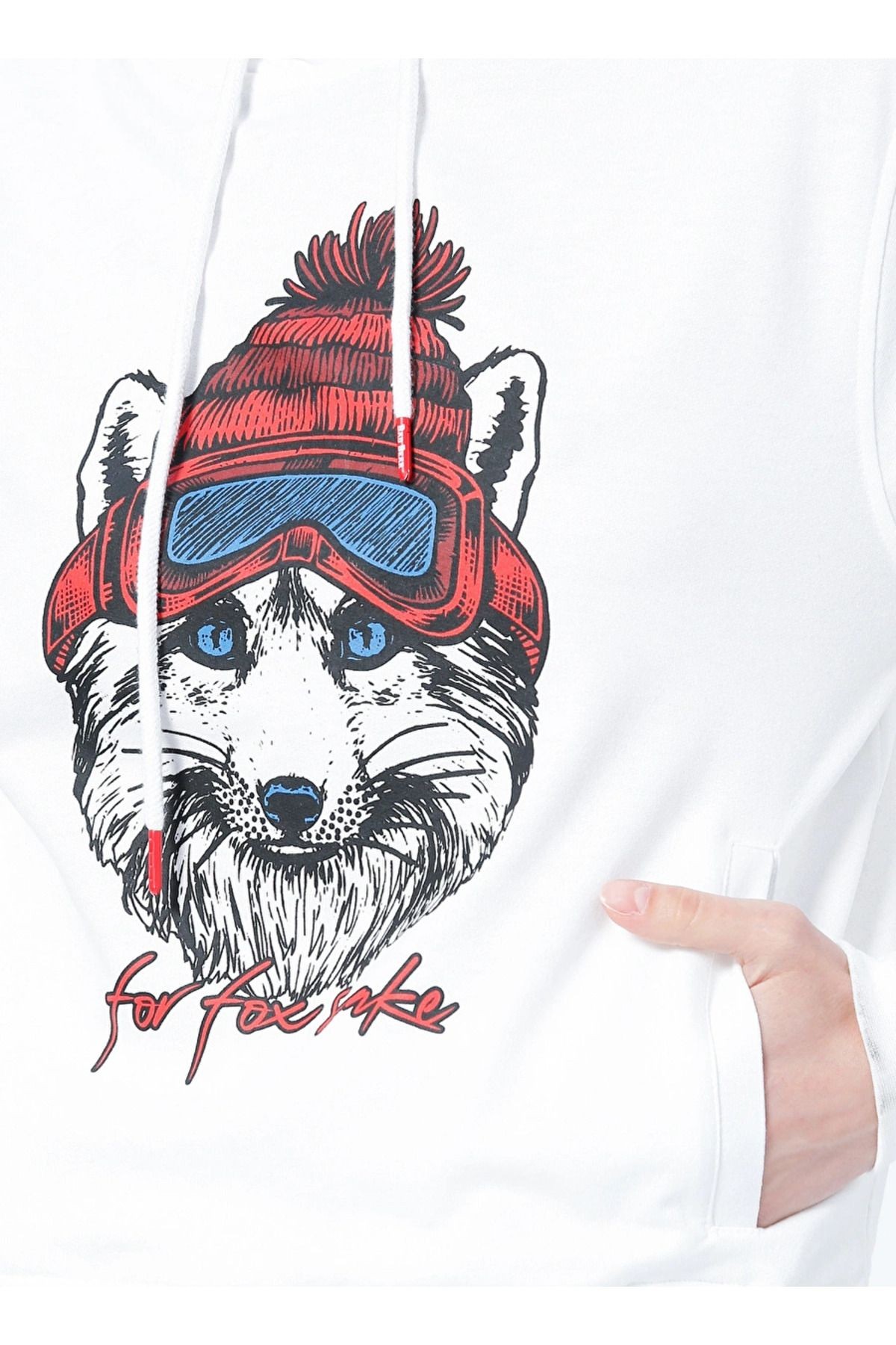 Snowfox Hoodıe Kadın Sweat - Beyaz