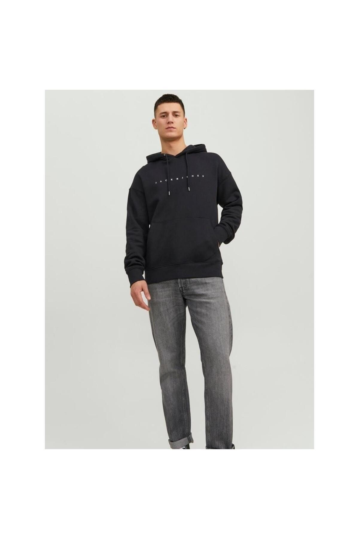 12233972 Jack & Jones Jjestar Jj Sweat Hood Noos Erkek Sweat Black