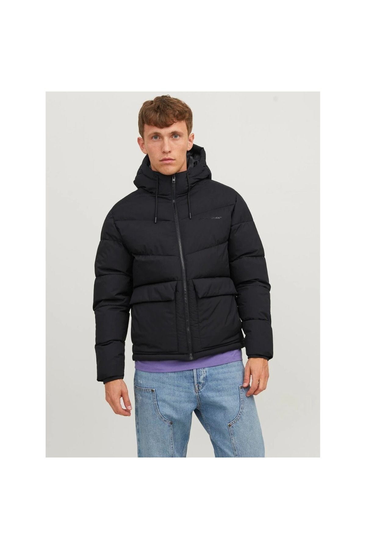 Jack&jones Vesterbro Puffer Sn Erkek Siyah Kapüşonlu Mont