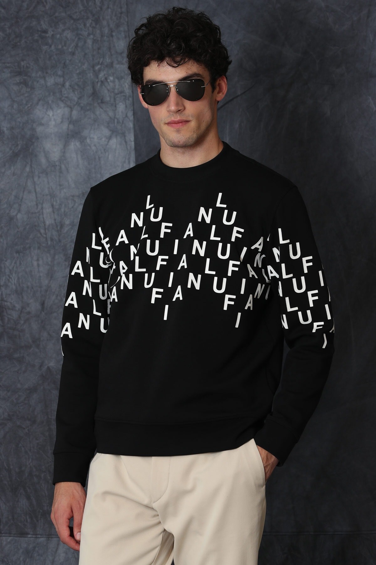 Rose Erkek Sweatshirt Siyah