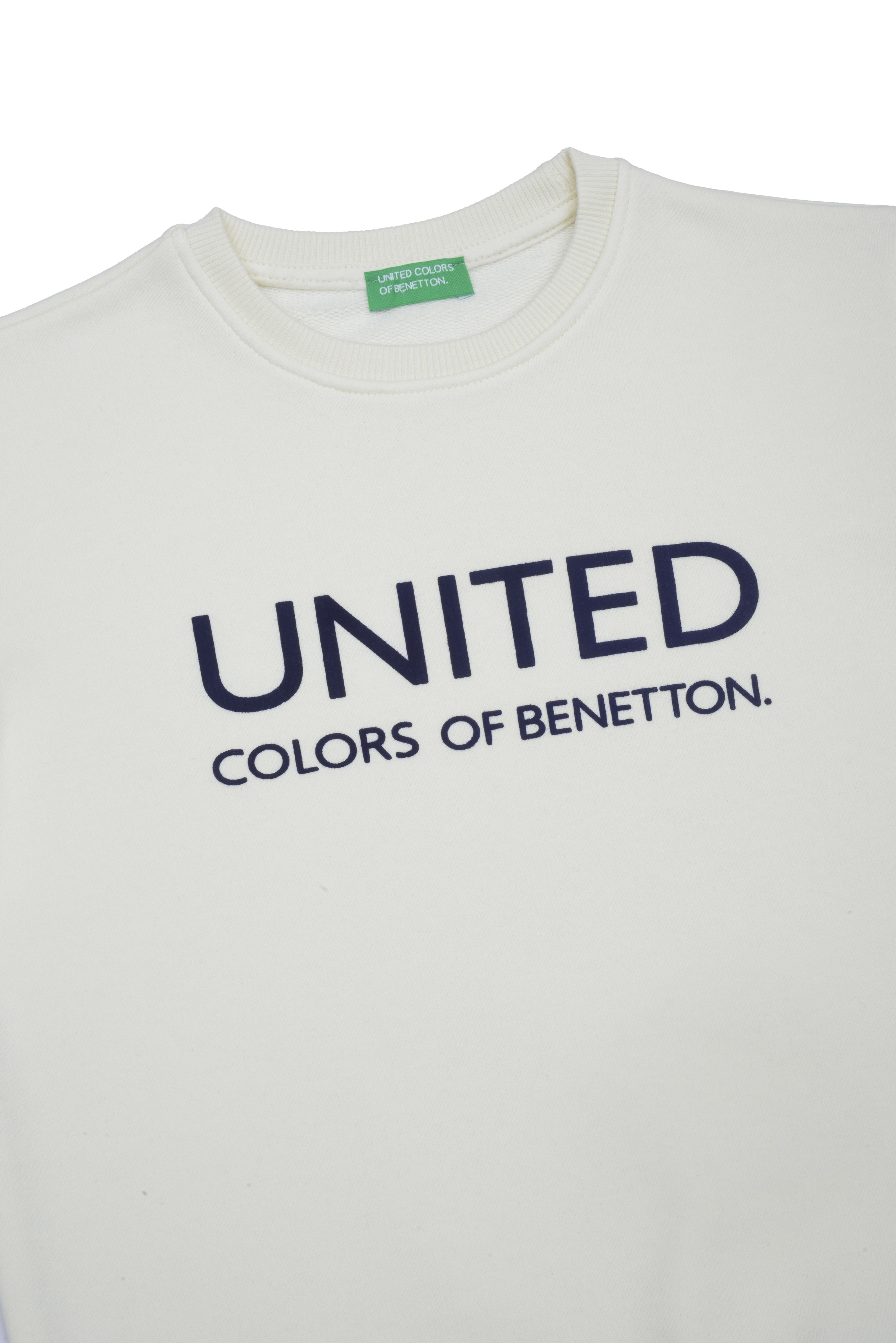 Benetton Erkek Çocuk Sweatshirt BNT-B21877 - Ekru