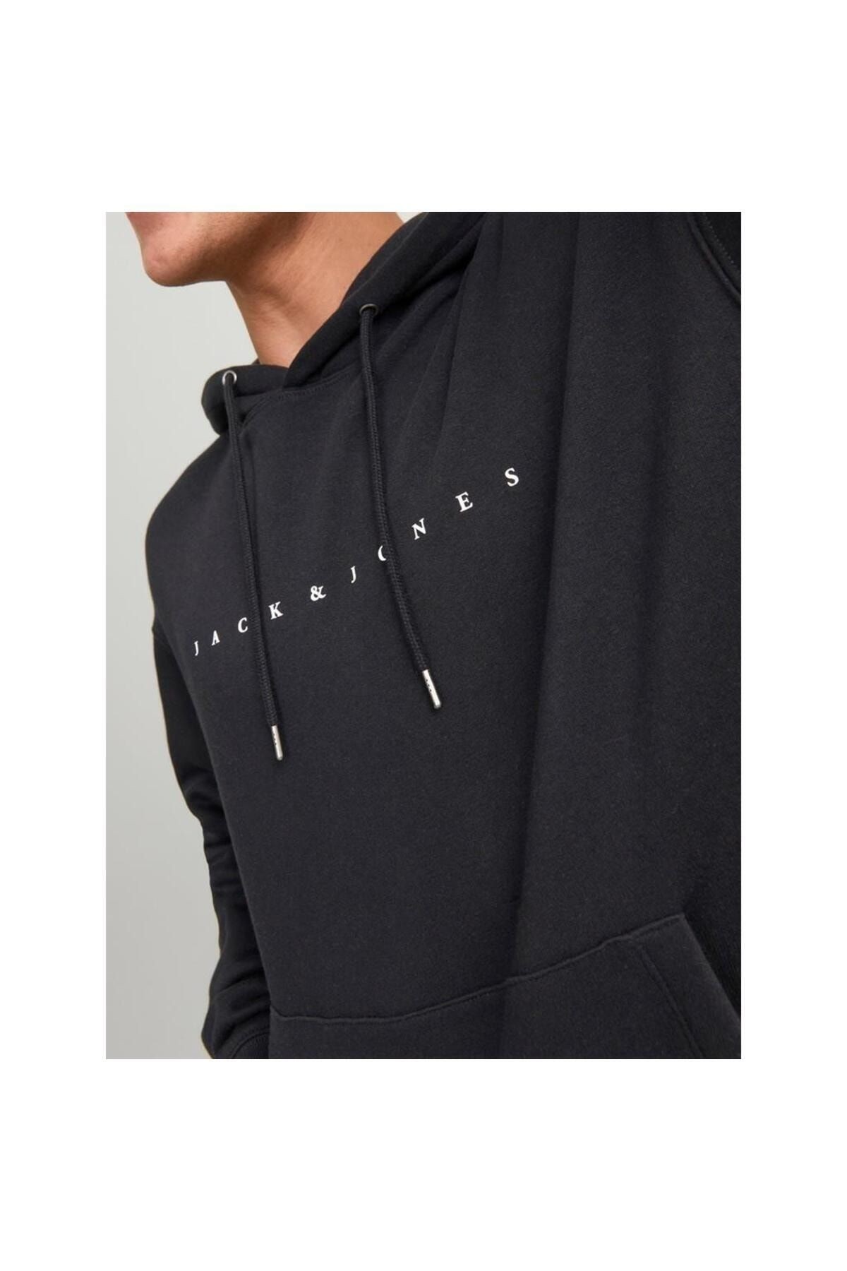 12233972 Jack & Jones Jjestar Jj Sweat Hood Noos Erkek Sweat Black