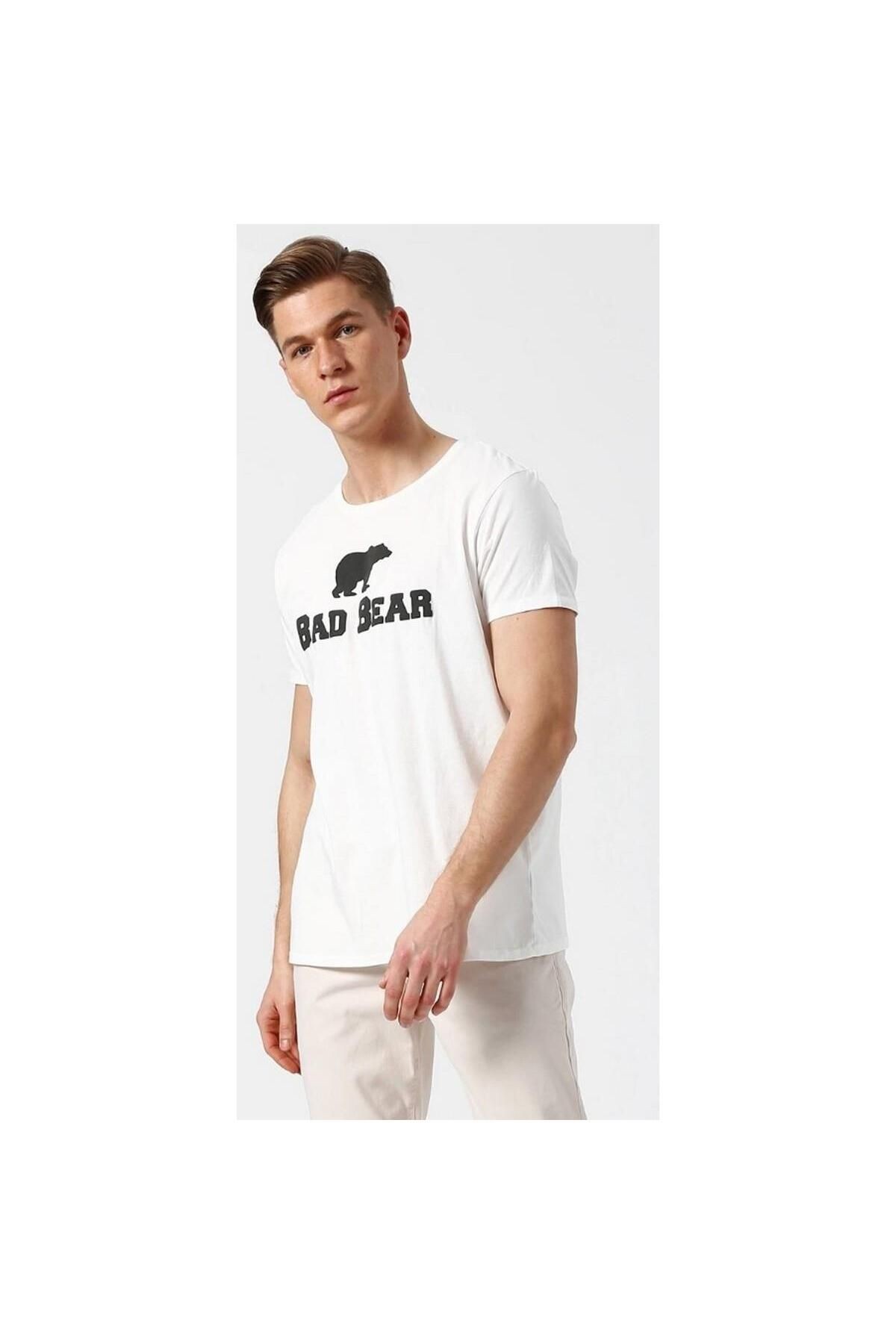 Bear Tee Ks T-shirt Off-white Beyaz Logo Baskılı King Size Erkek Tişört