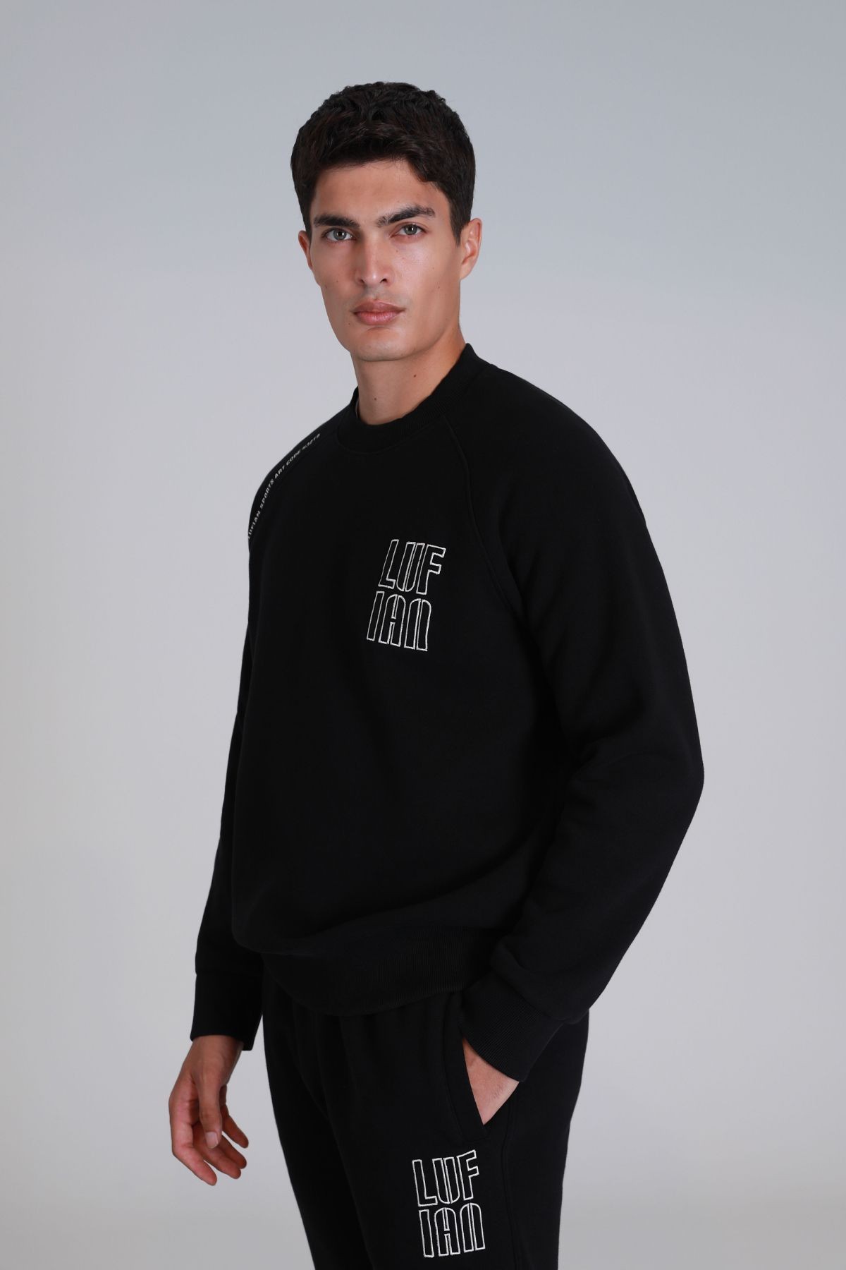 Dıego Erkek Sweatshirt Kırık Beyaz - siyah