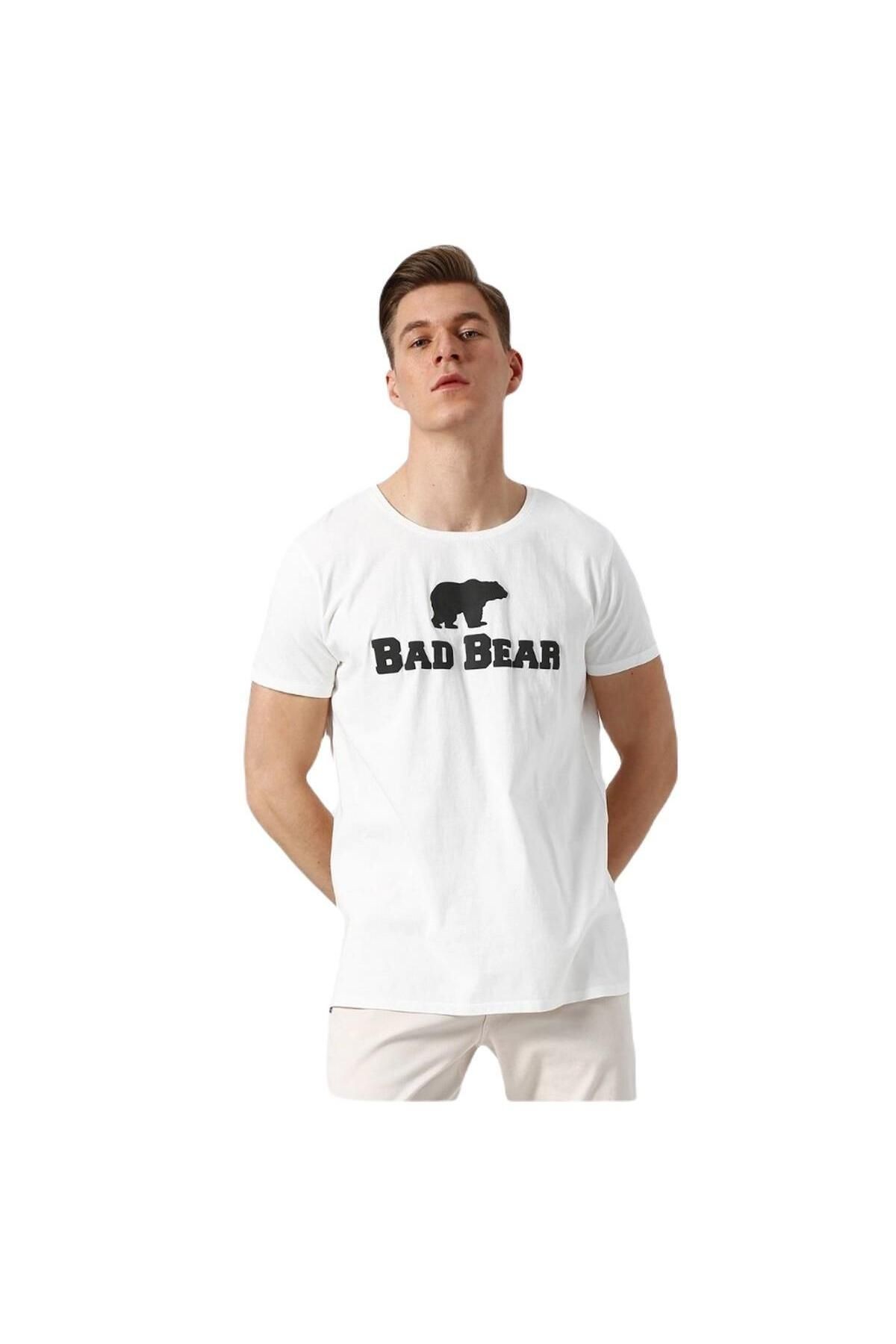 Bear Tee Ks T-shirt Off-white Beyaz Logo Baskılı King Size Erkek Tişört