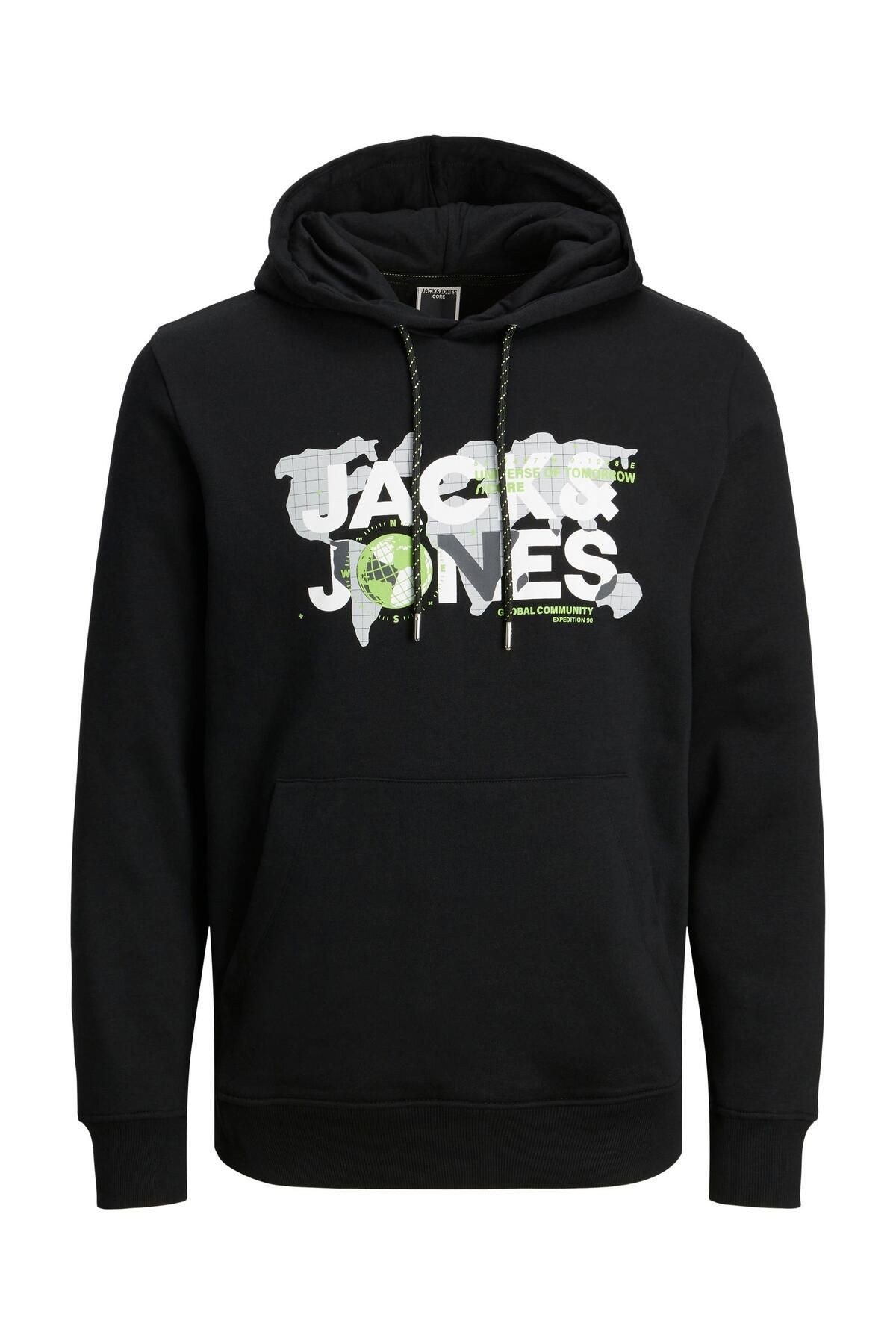 Jack Jones Dust Sweat Hood Sn Erkek Siyah Sweatshirt 12240214-02