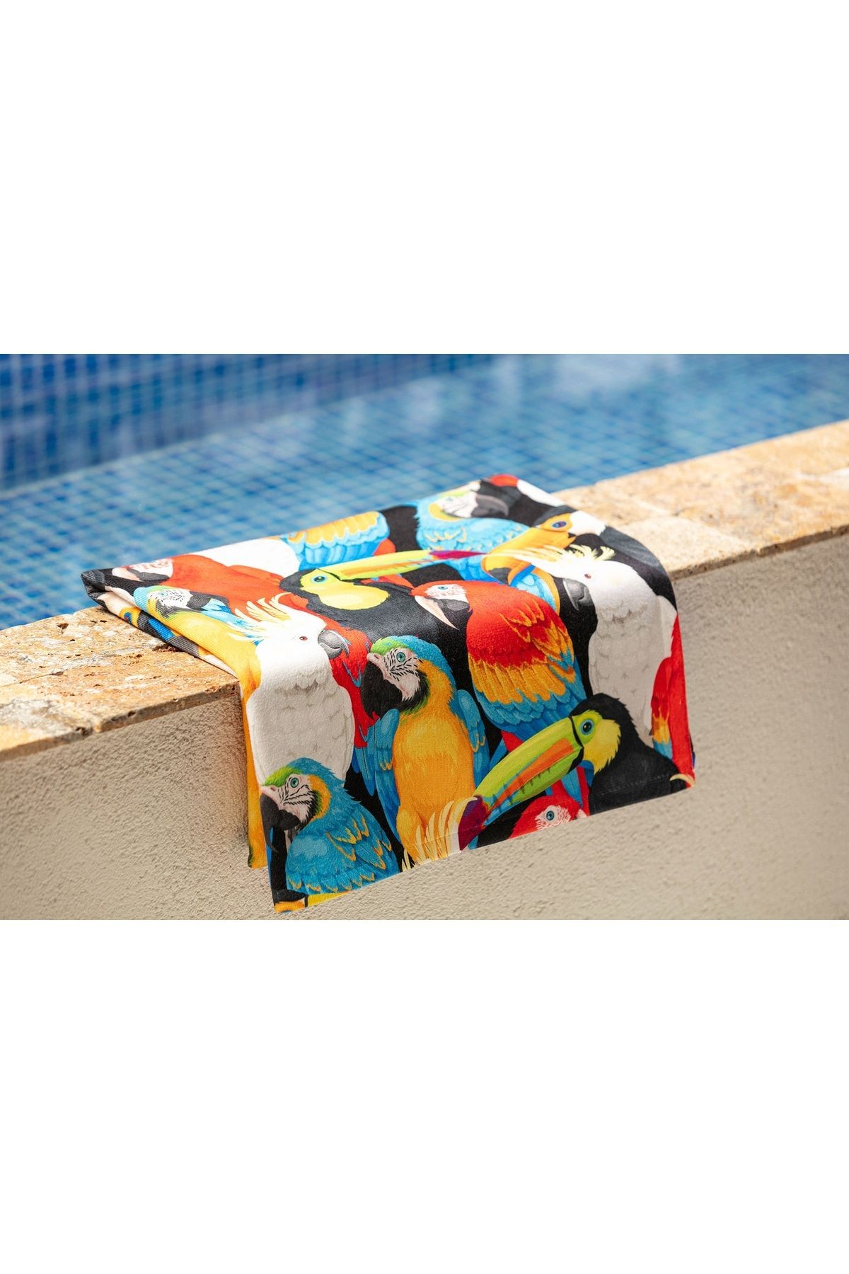 Parrots Baskılı Unisex Plaj Havlusu