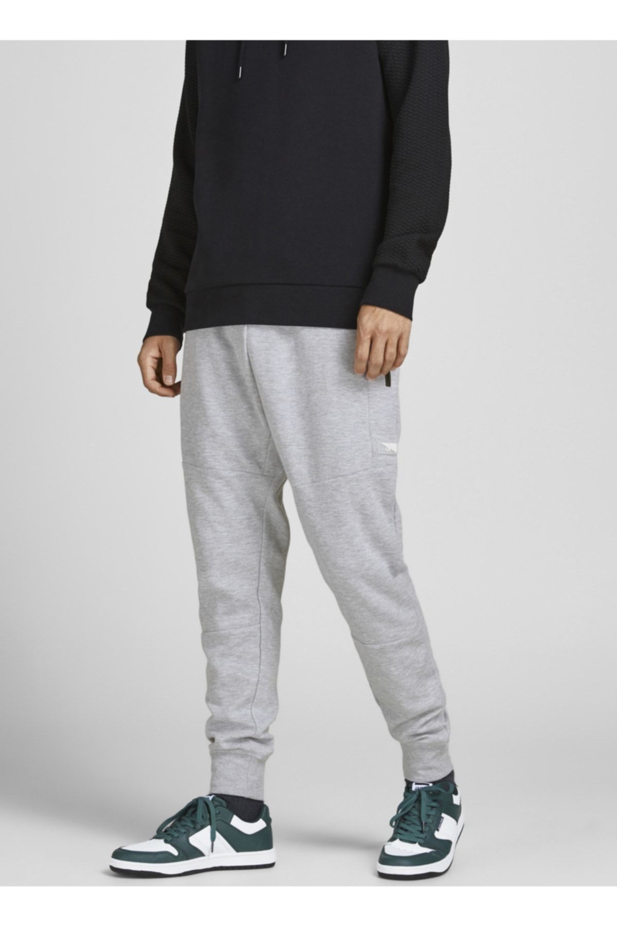 12184970_jpstwill Jjair Sweatpants Normal Bel Slim Fit Düz Açık Gri Erkek Eşofman Altı