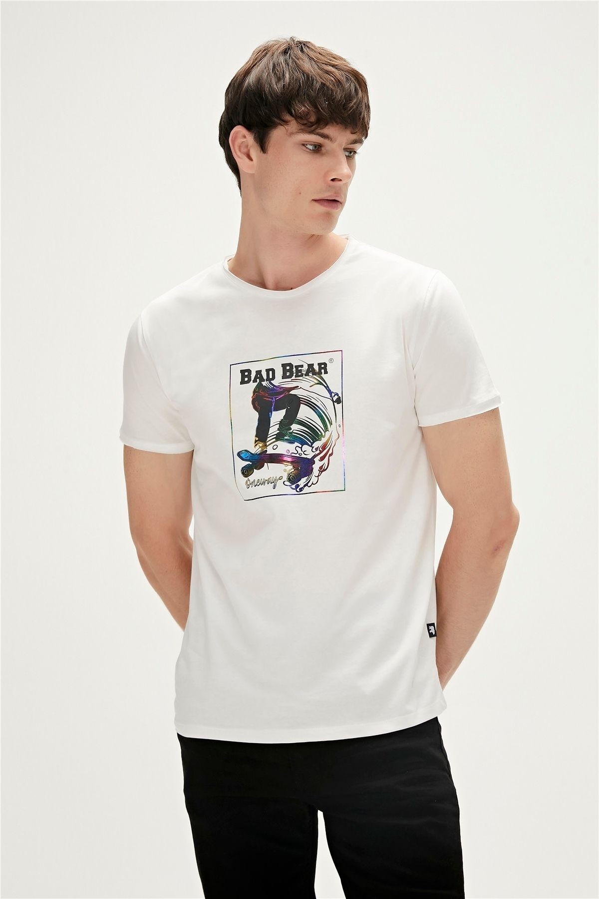 One Way T-shirt Off-white Beyaz Baskılı Erkek Tişört