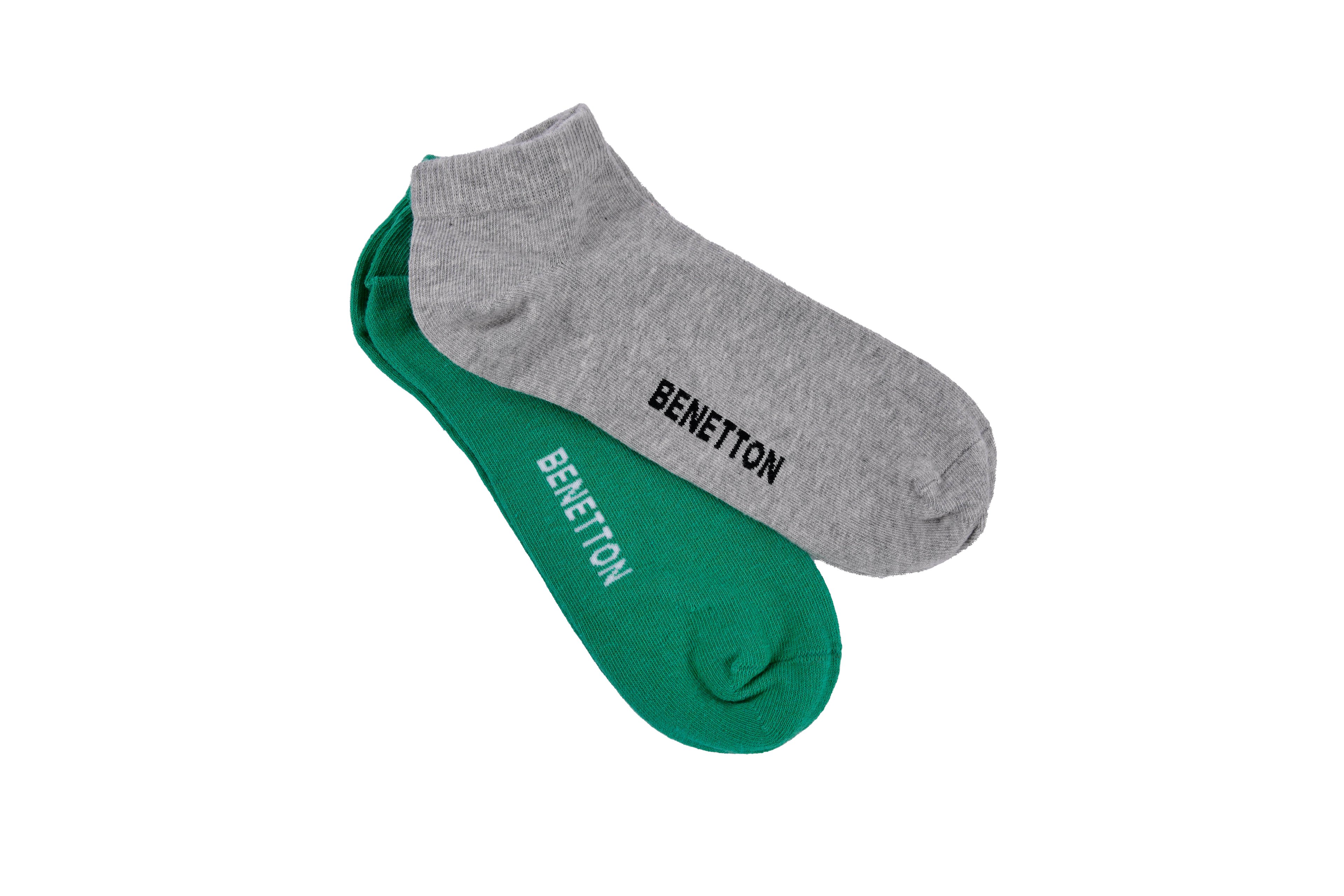 Benetton Mix Logolu 2'li Erklek Babet Çorap