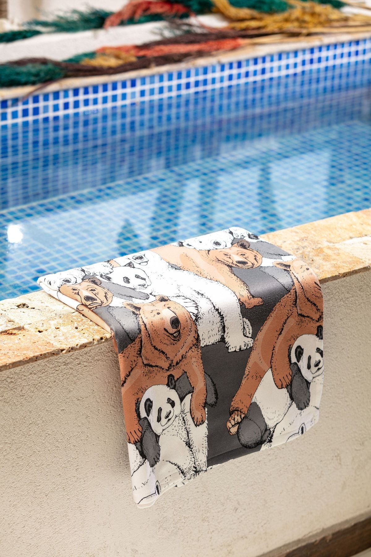 Bad Bear Baskılı Unisex Plaj Havlusu