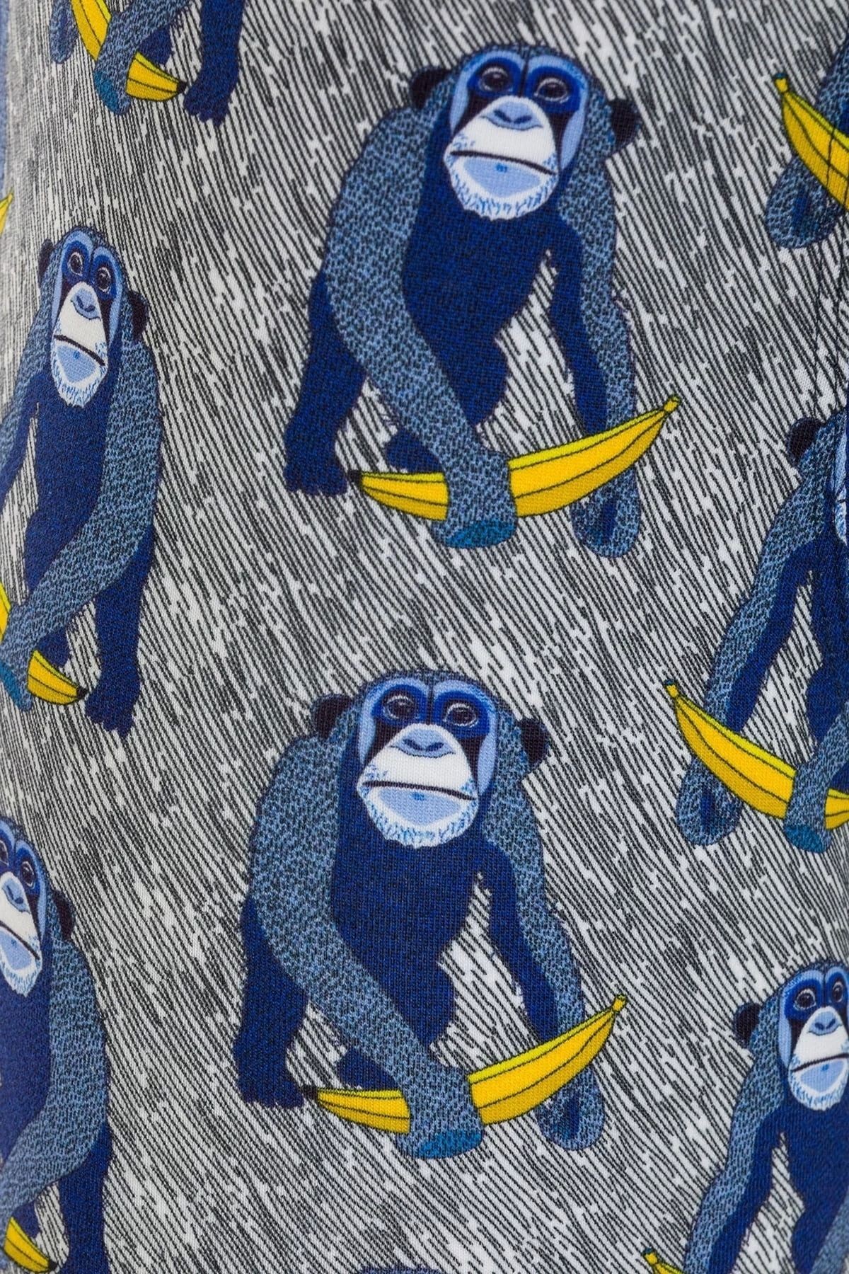 Monkey Banana Bue Desenli Boxer