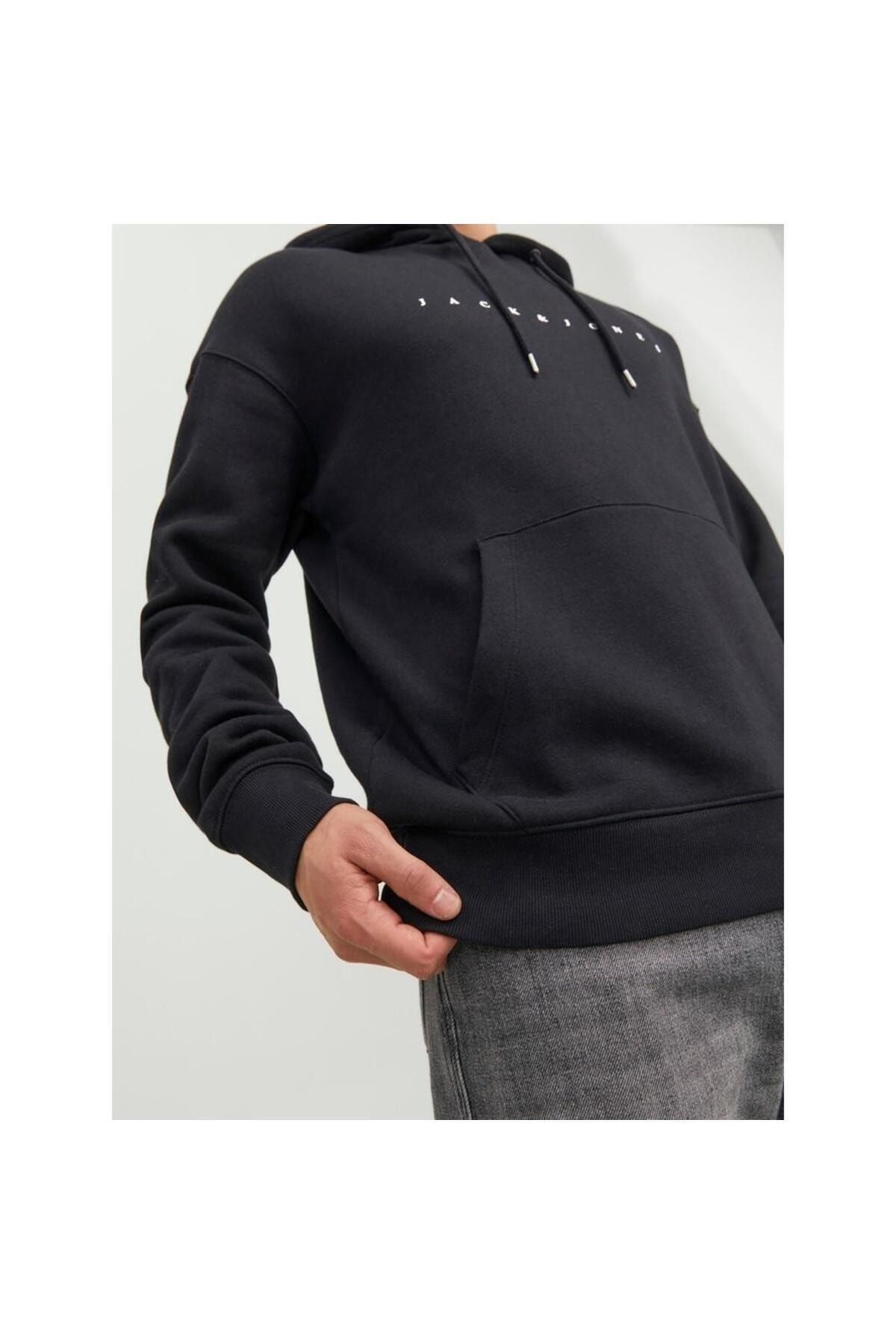 12233972 Jack & Jones Jjestar Jj Sweat Hood Noos Erkek Sweat Black