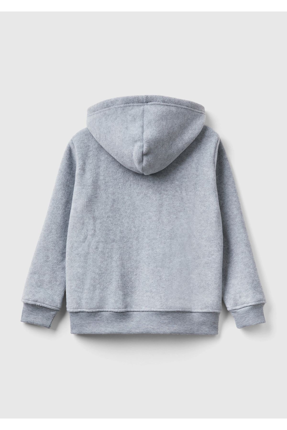 Erkek Çocuk Gri Melanj Etiket Detaylı Sweatshirt