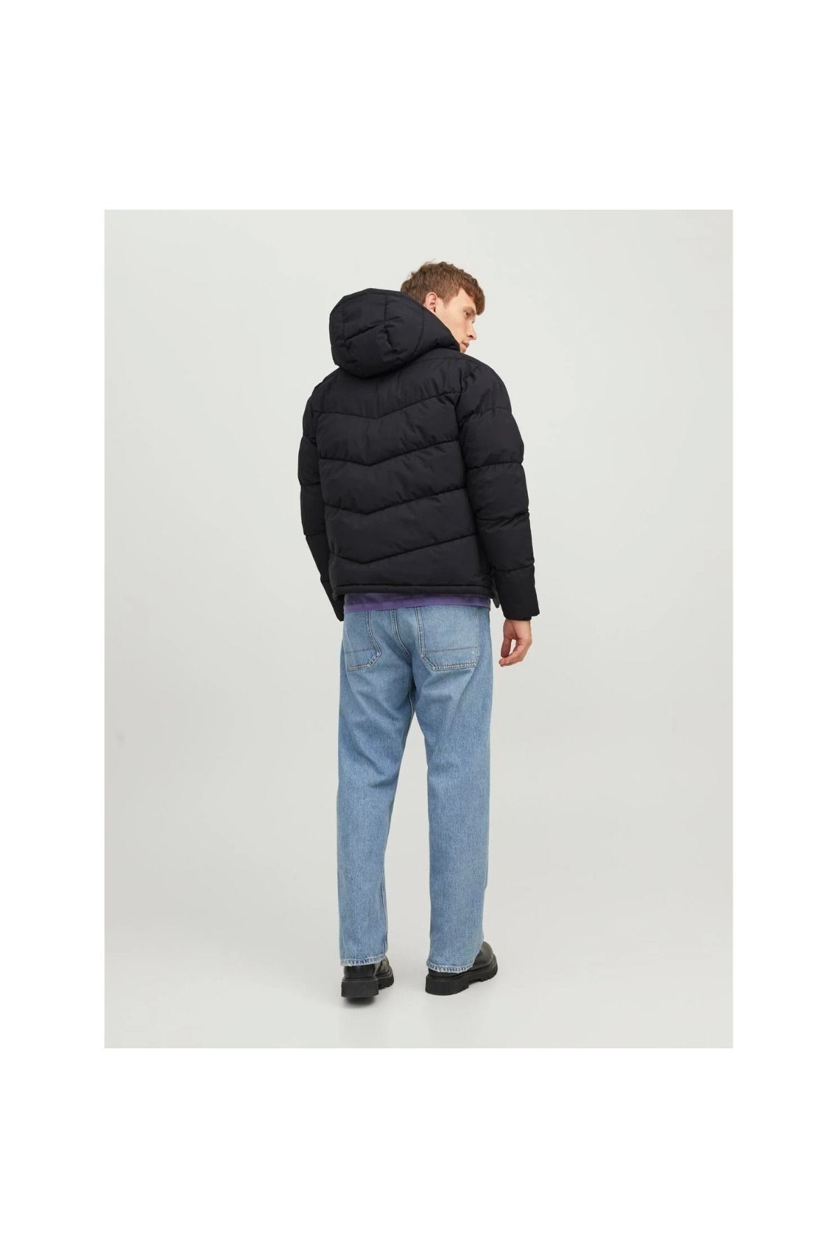 Jack&jones Vesterbro Puffer Sn Erkek Siyah Kapüşonlu Mont