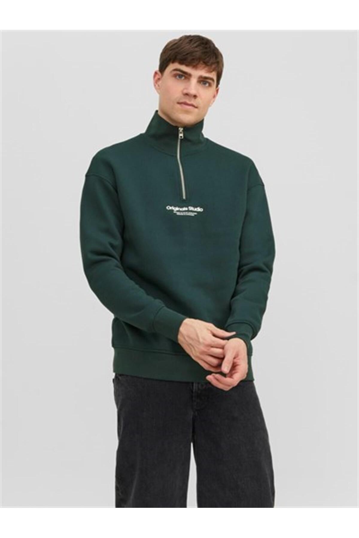 Jack&Jones Orıgınals Erkek 12241777 Sweat K.Yeşil